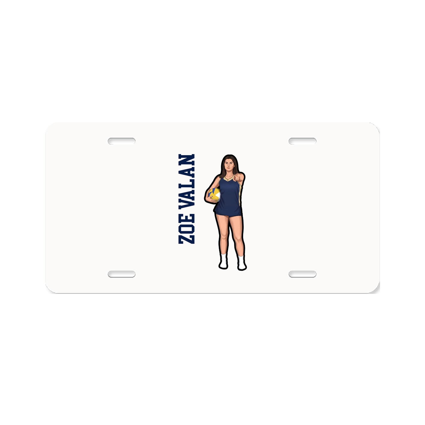 License Plate — Name Vertical in Classic