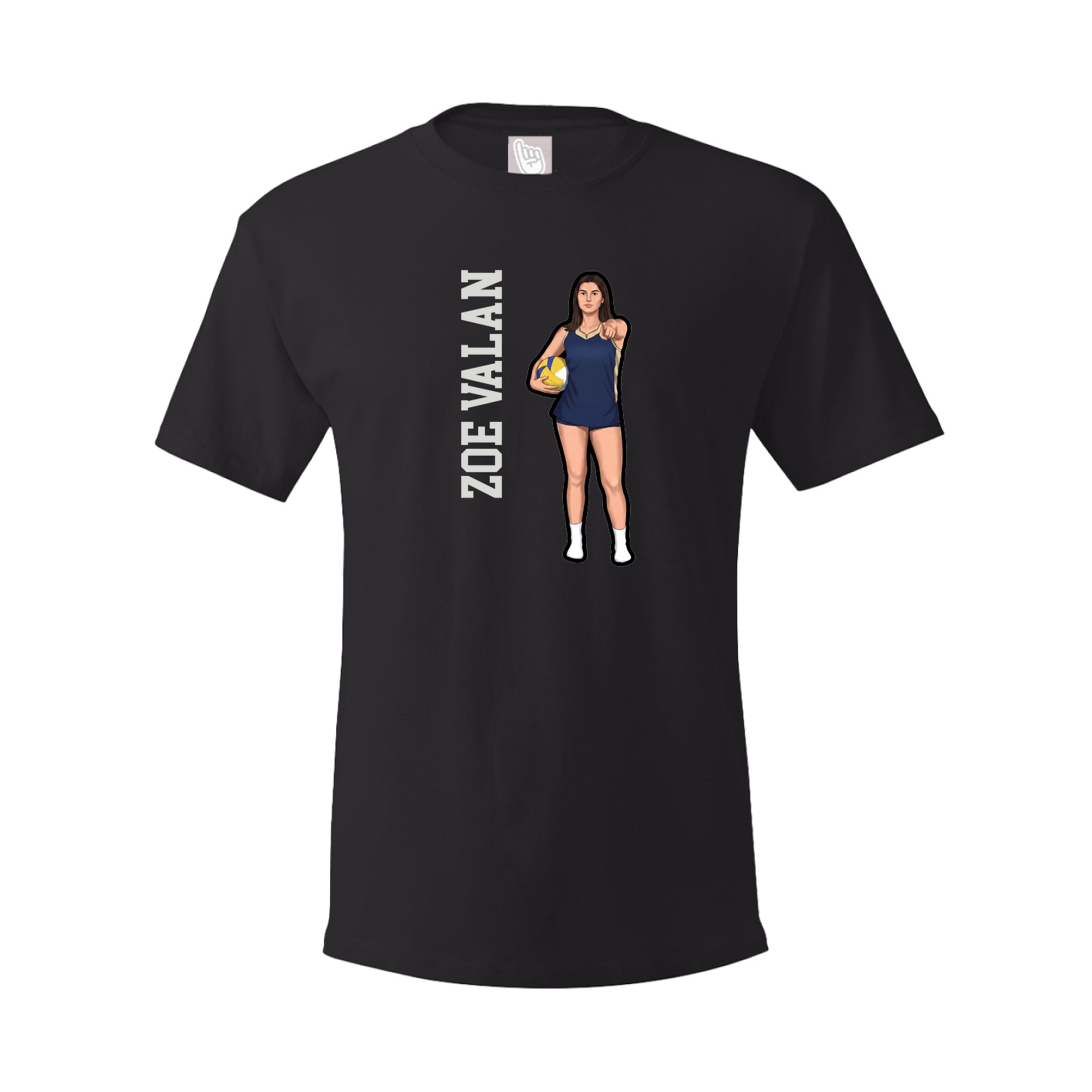 Youth Tee — Name Vertical in Black