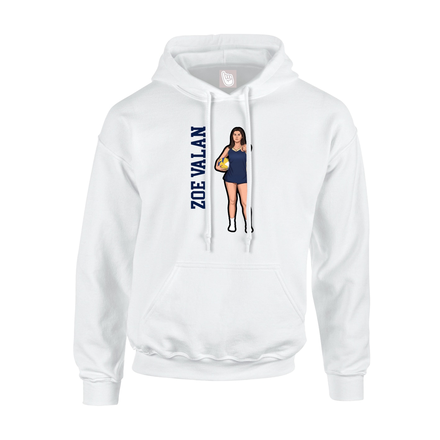 Youth Hoodie — Name Vertical in White