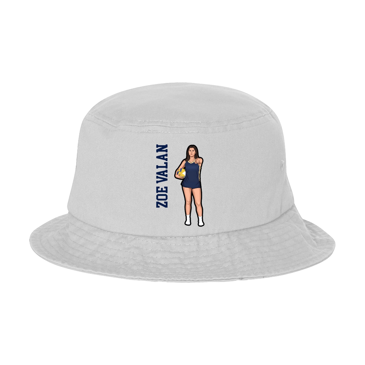 Bucket Cap — Name Vertical in White