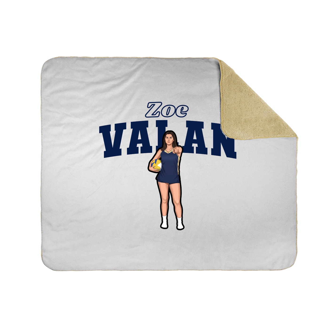 Throw Blanket — Name Arch in White
