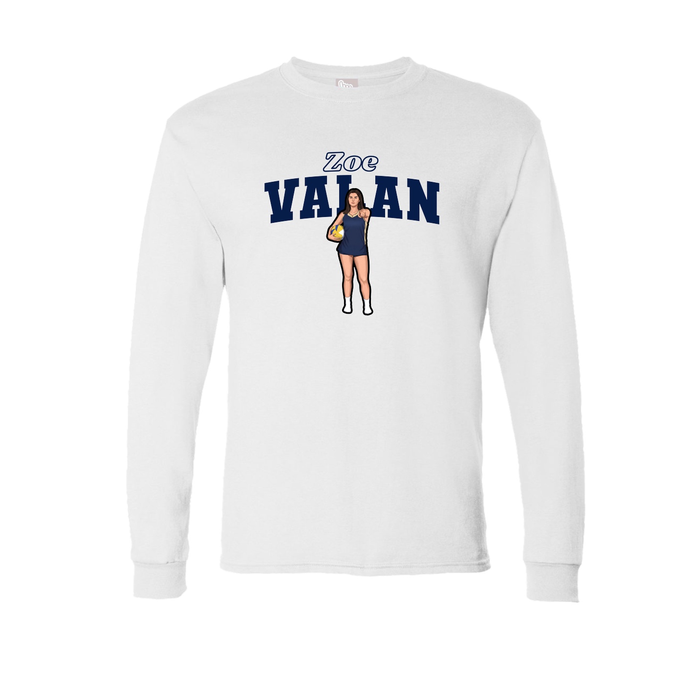Long Sleeve Tee — Name Arch in White