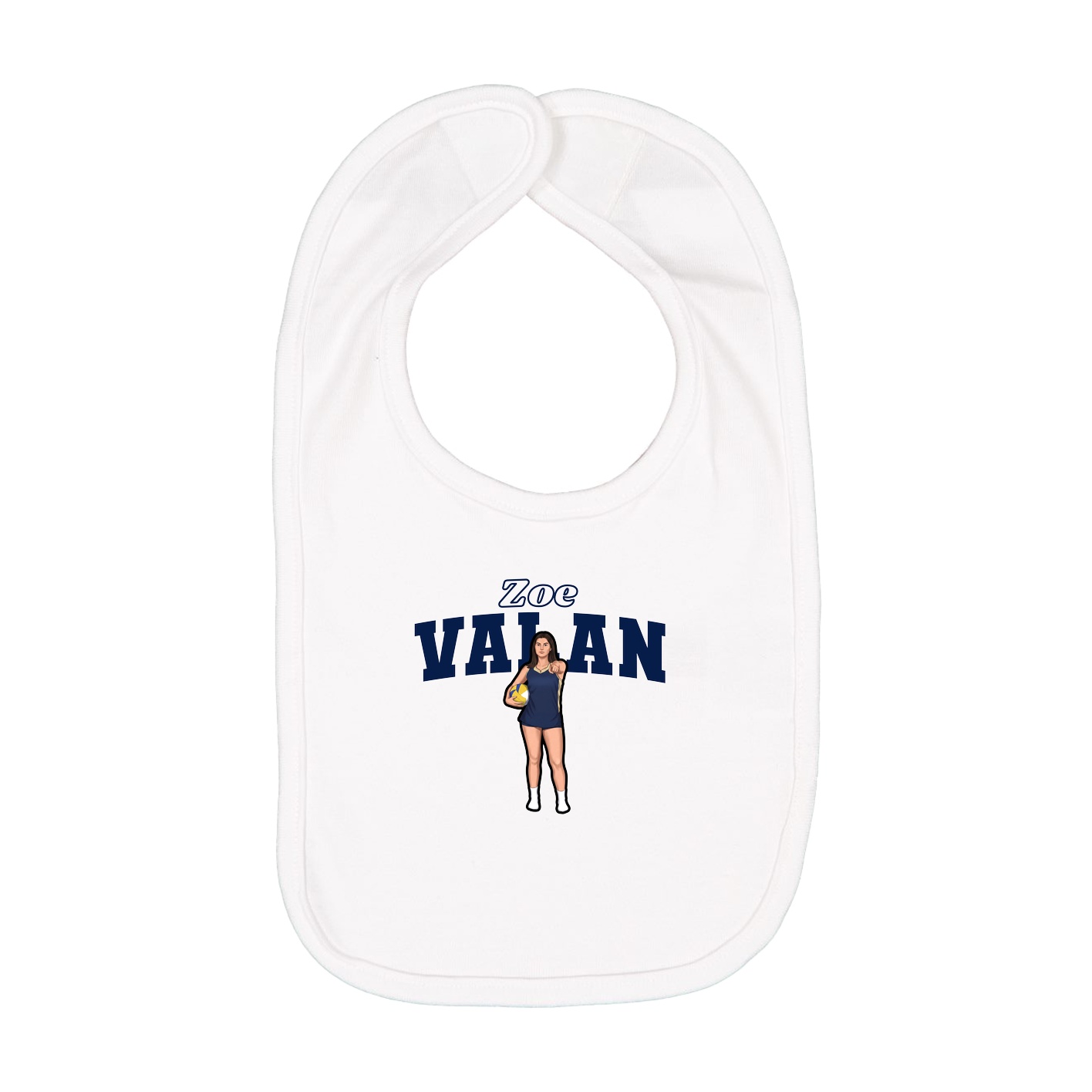 Infant Bib — Name Arch in White