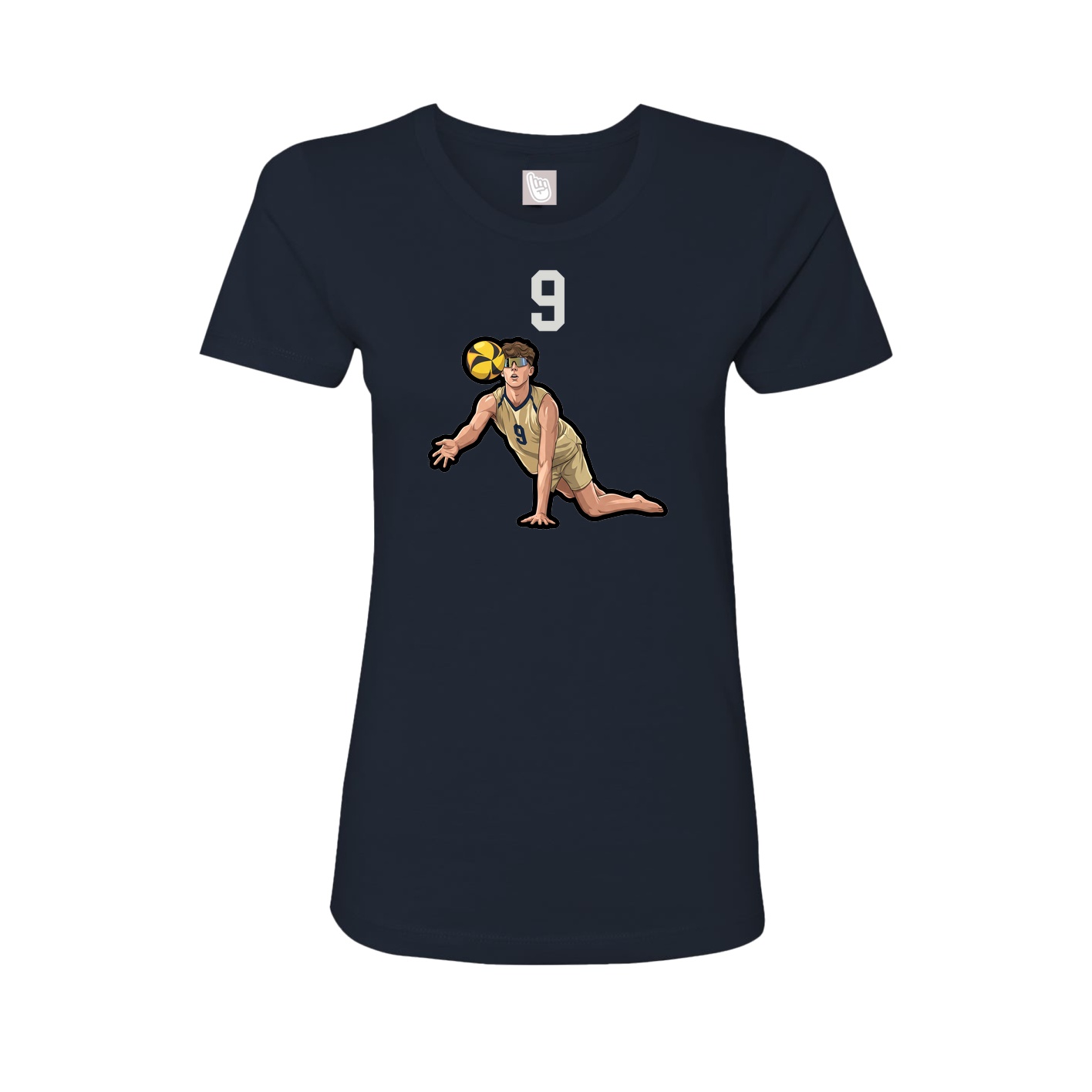 Fitted Women's Tee — Number Top in Navy