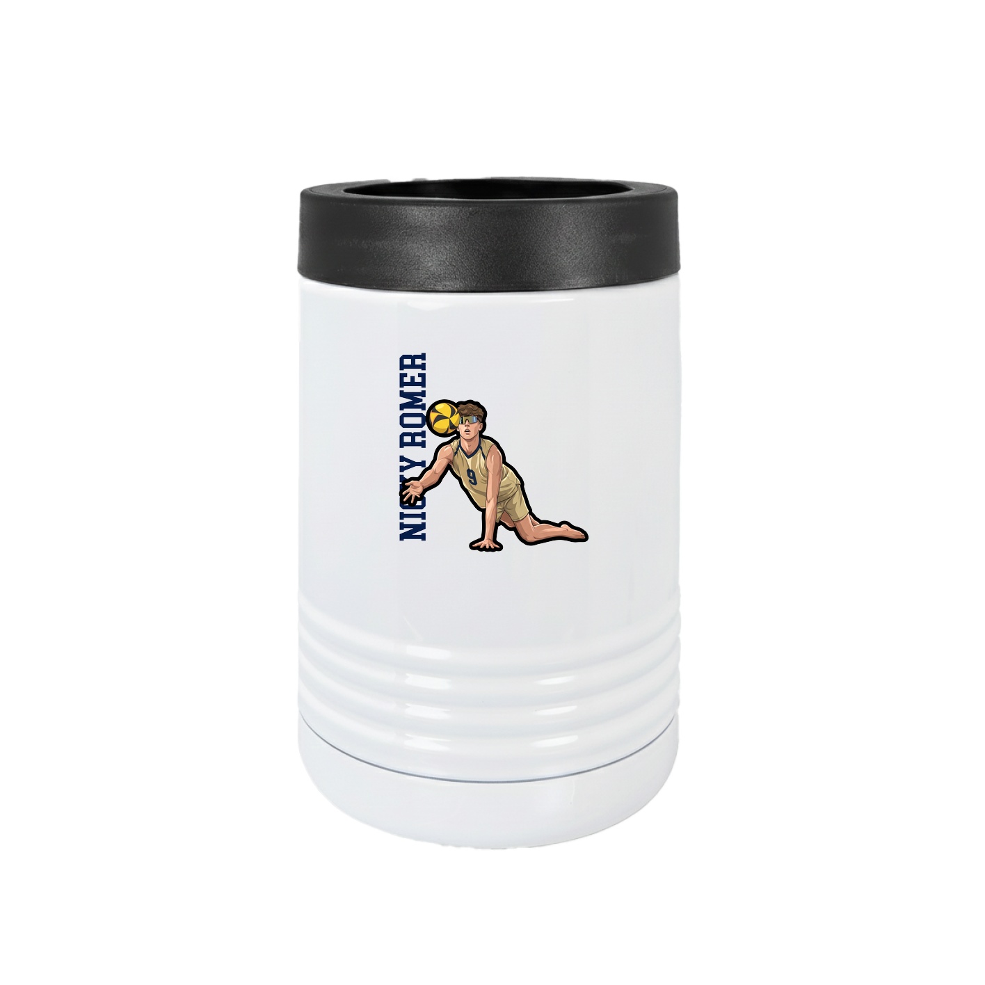 Beverage Holder — Name Vertical in White