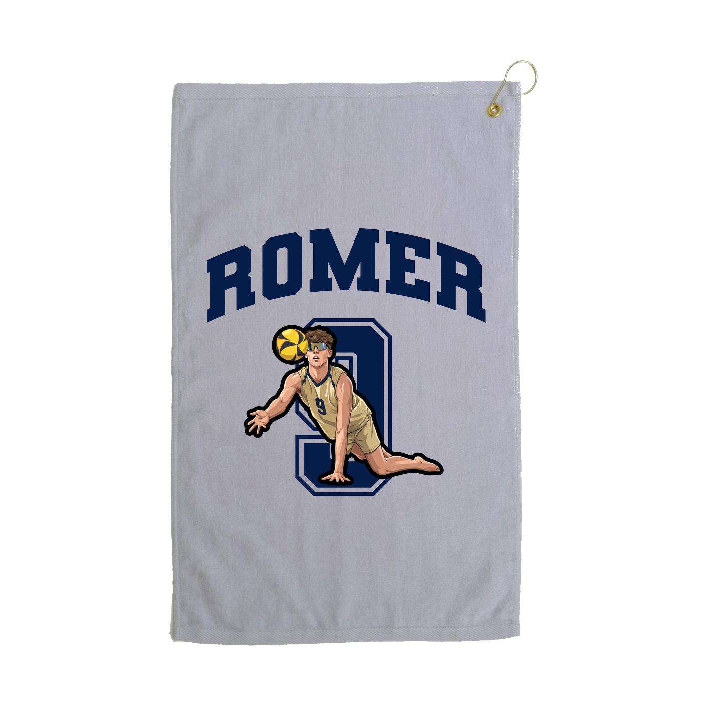 Golf Towel — Number in Grey