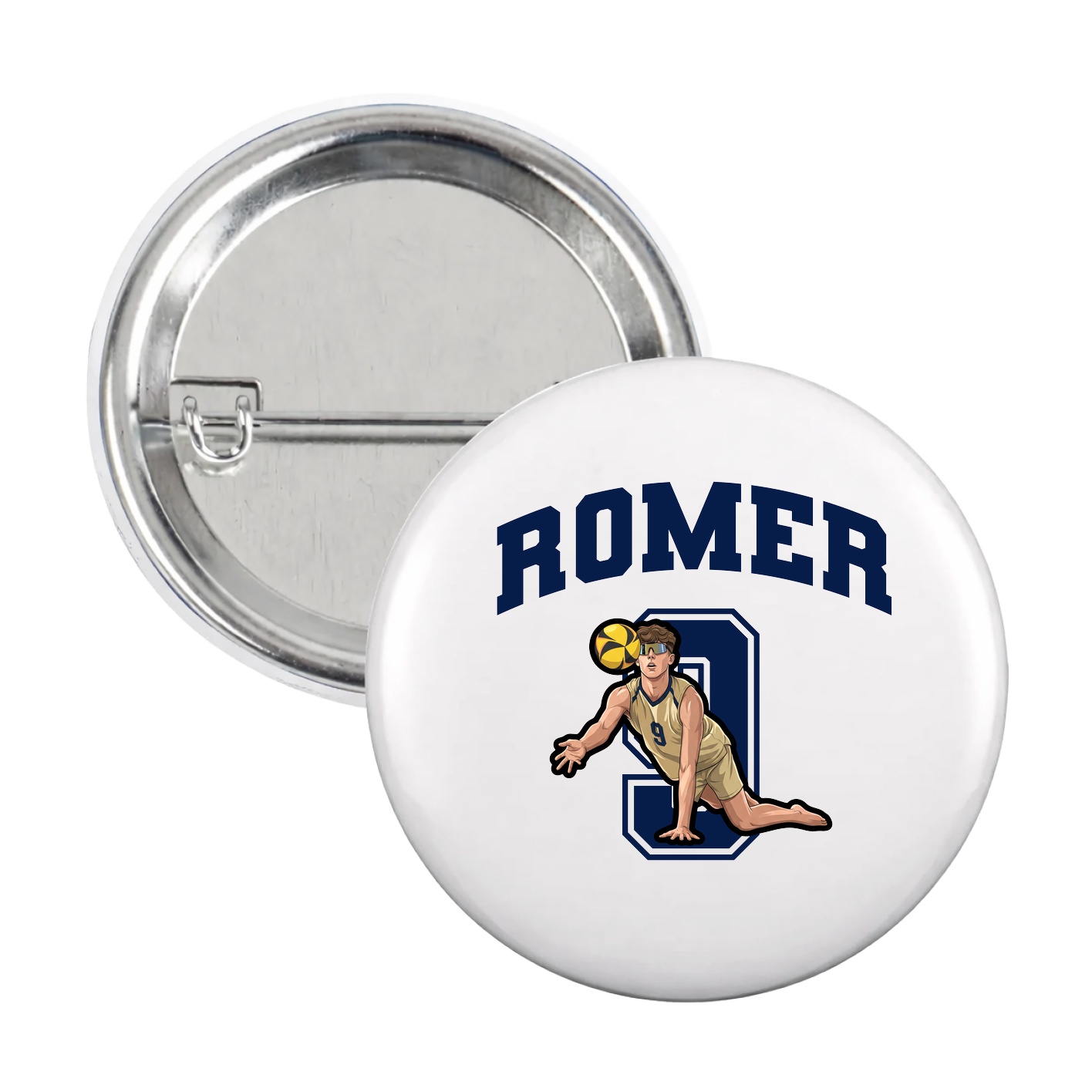 Game Day Button — Number in White