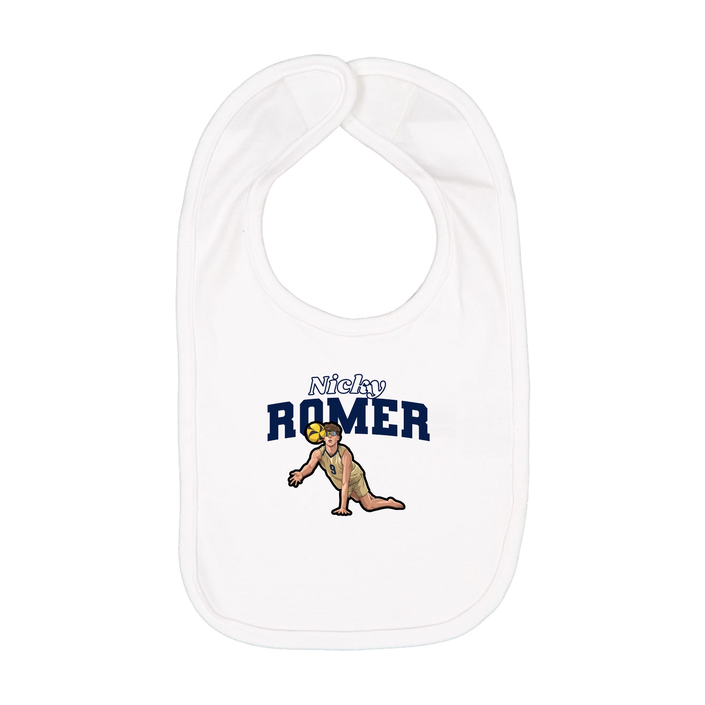 Infant Bib — Name Arch in White