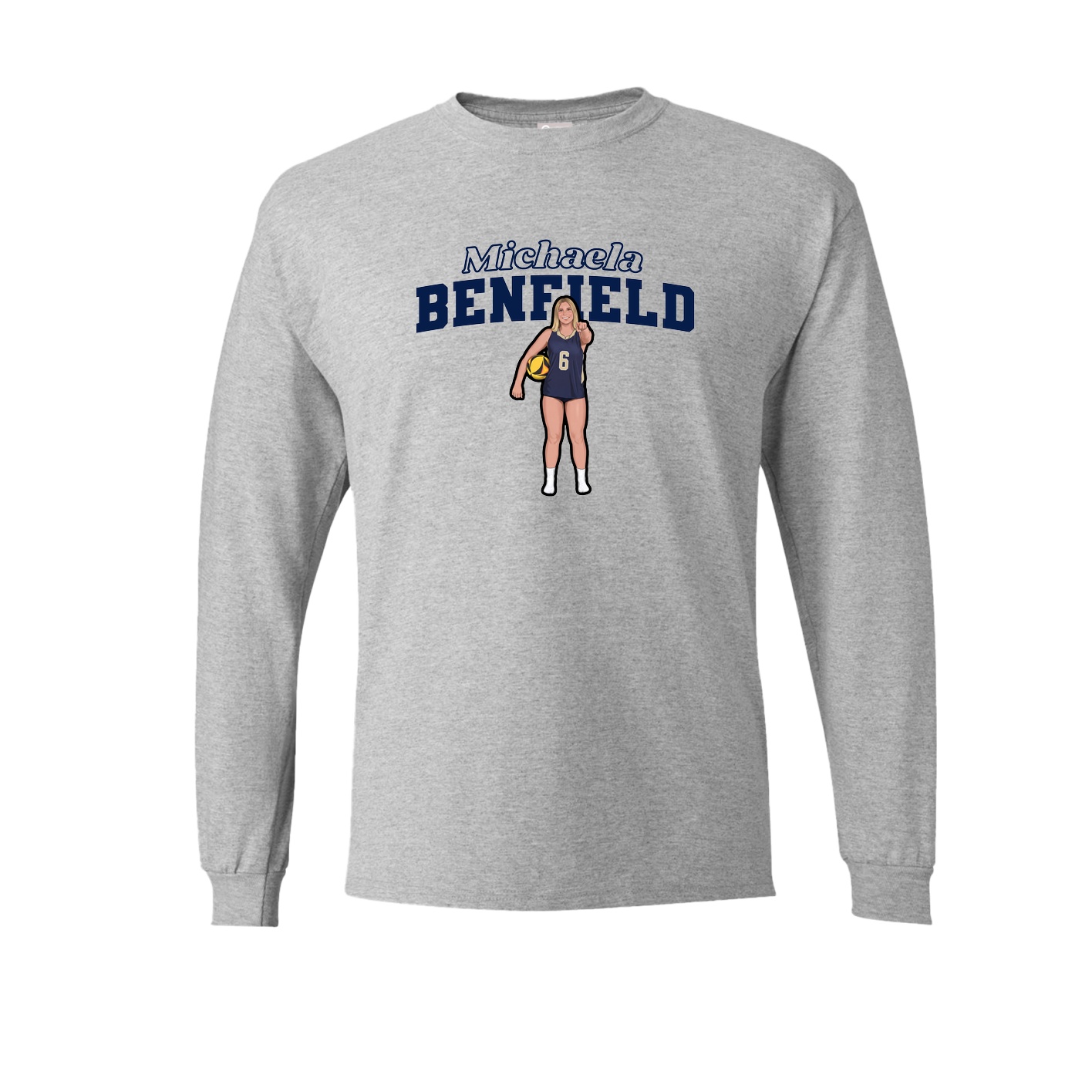 Long Sleeve Tee — Name Arch in Grey