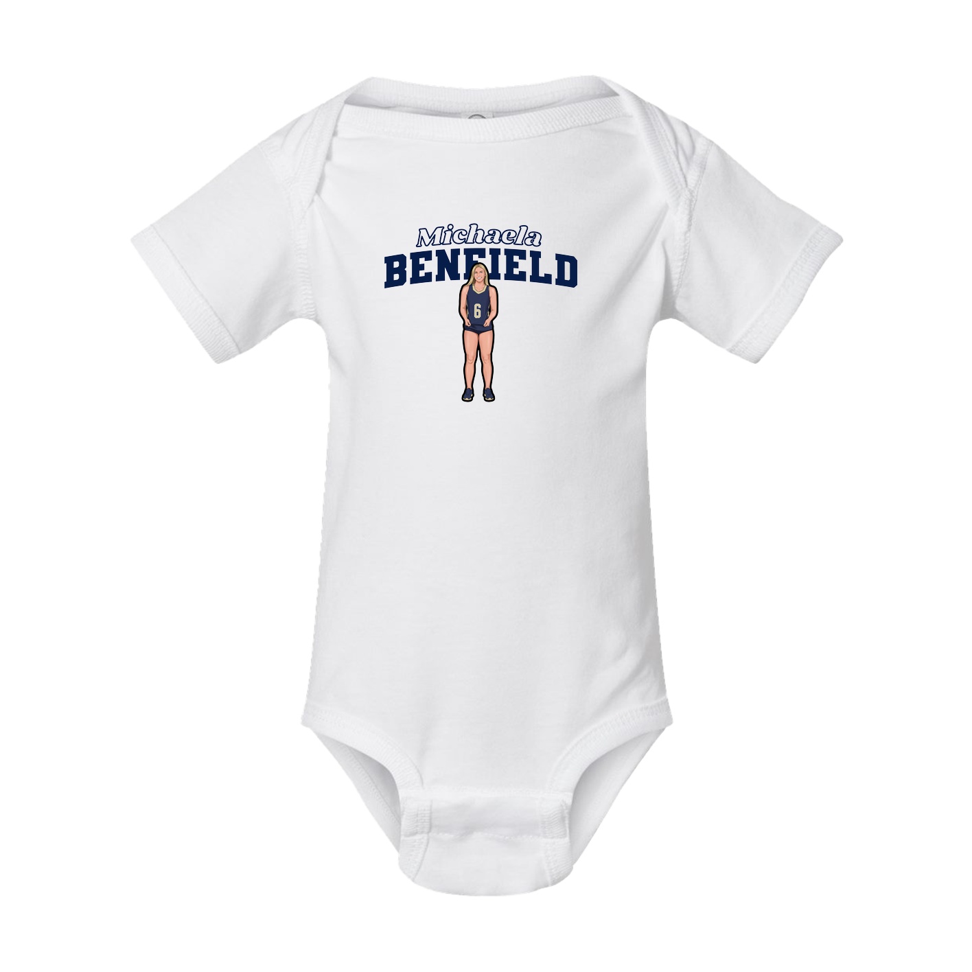 Baby Onesie — Name Arch in White