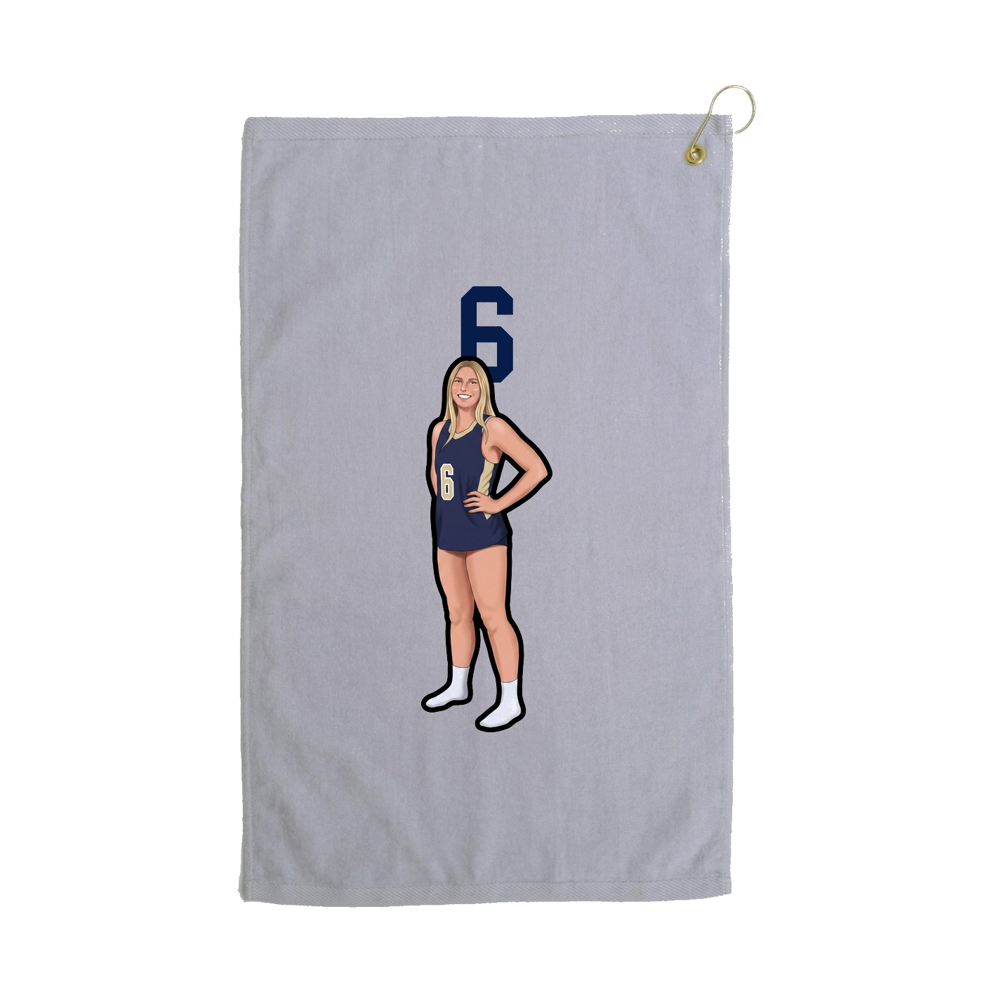 Golf Towel — Number Top in Grey