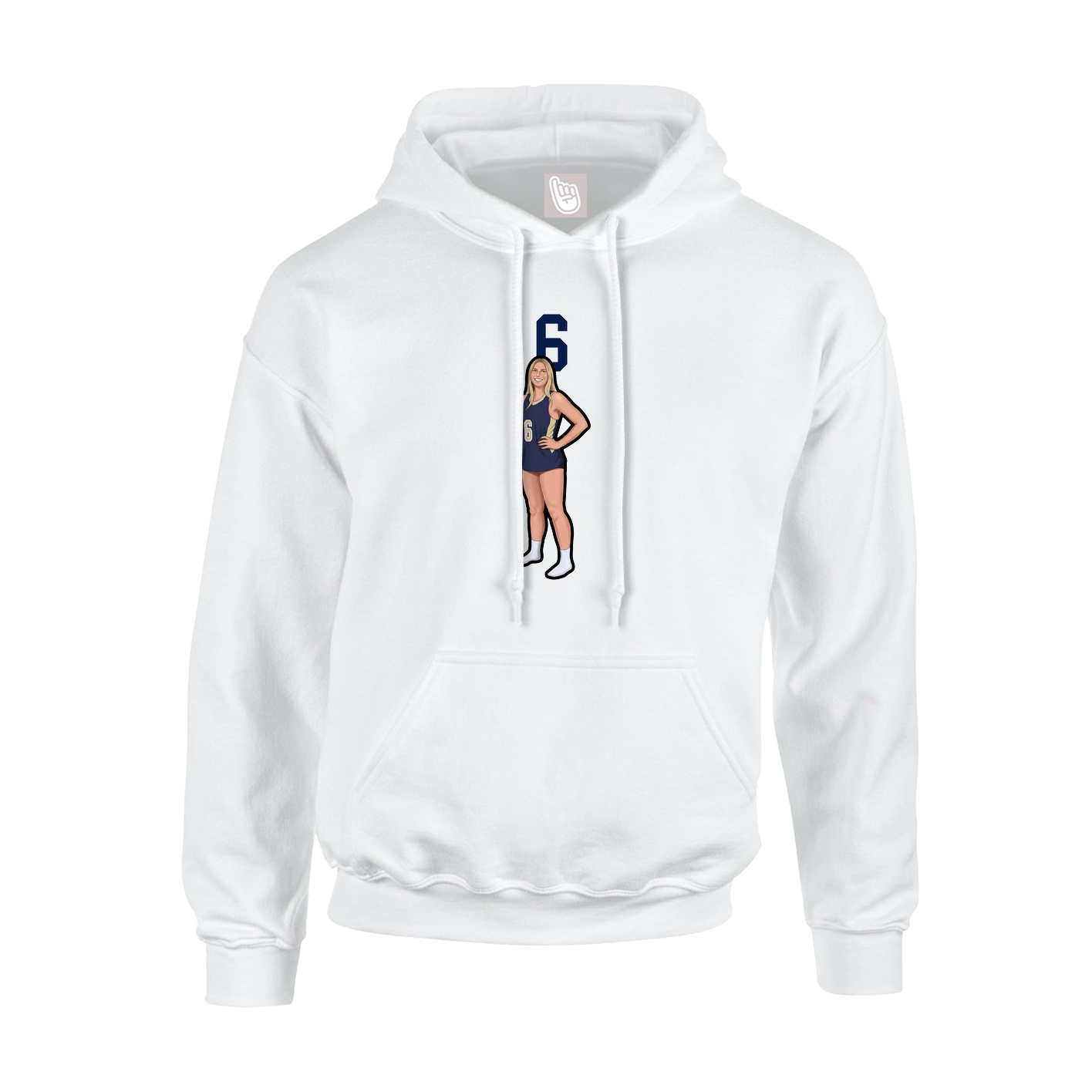 Hoodie — Number Top in White