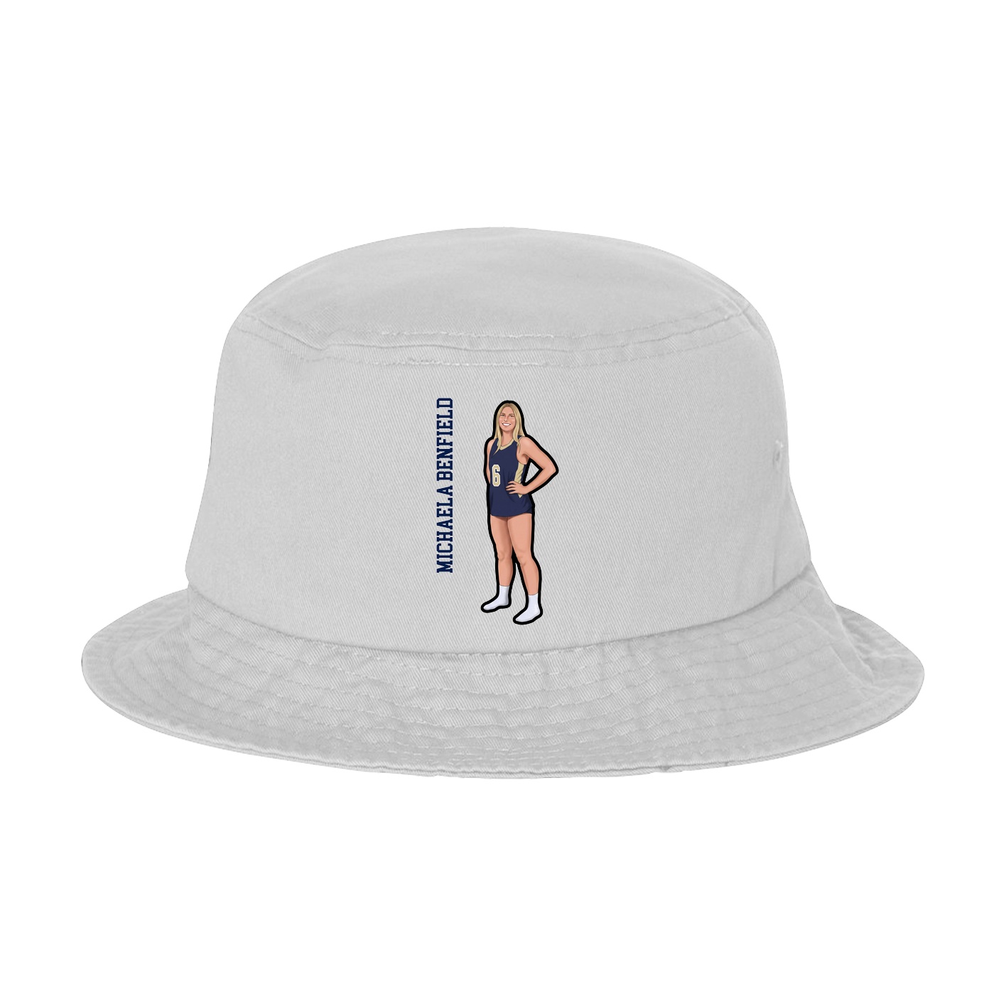 Bucket Cap — Name Vertical in White