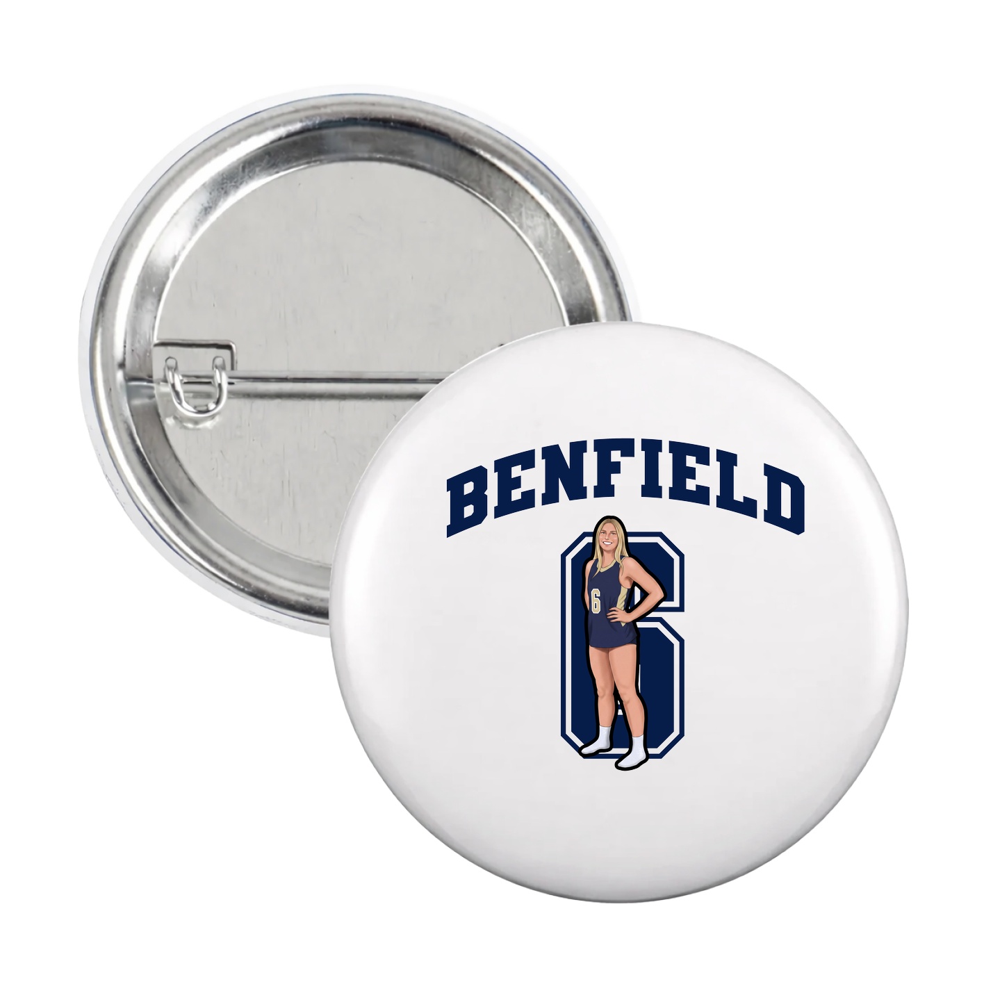 Game Day Button — Number in White