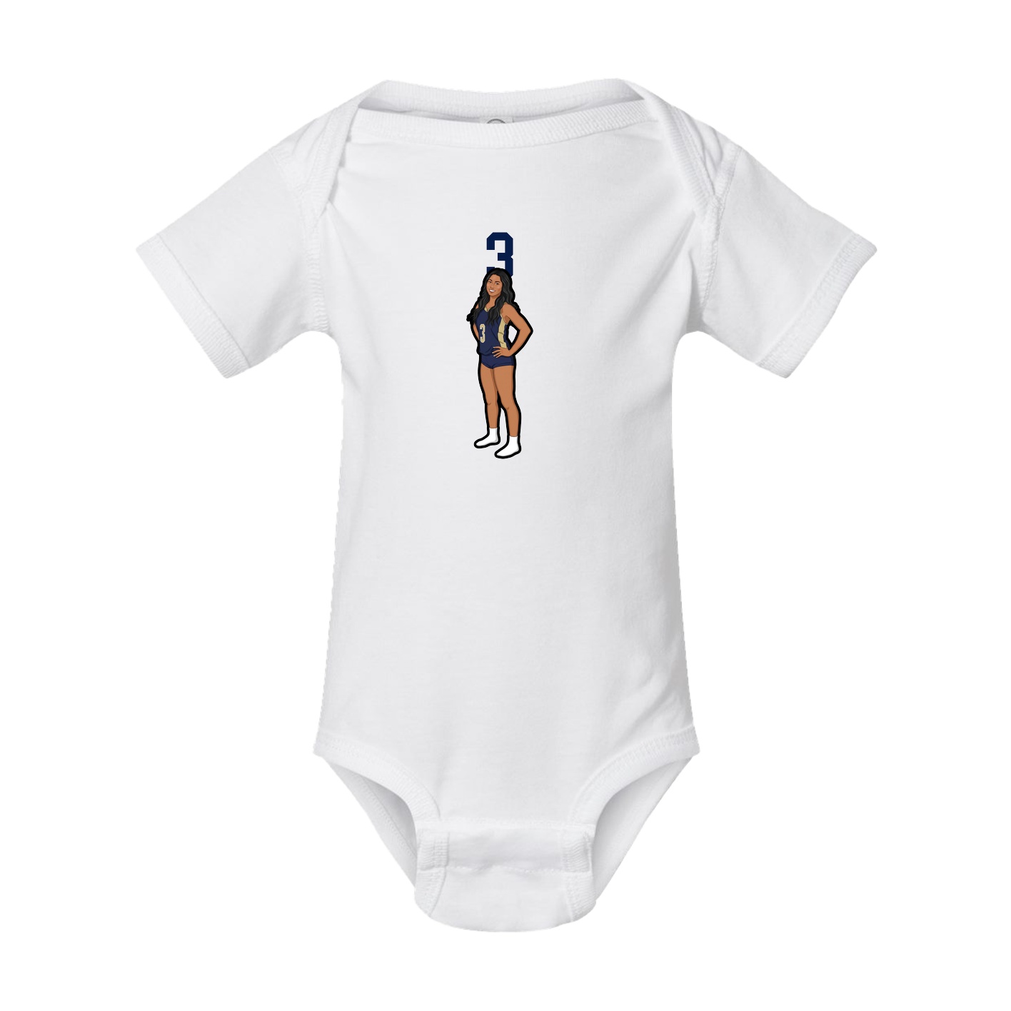 Baby Onesie — Number Top in White
