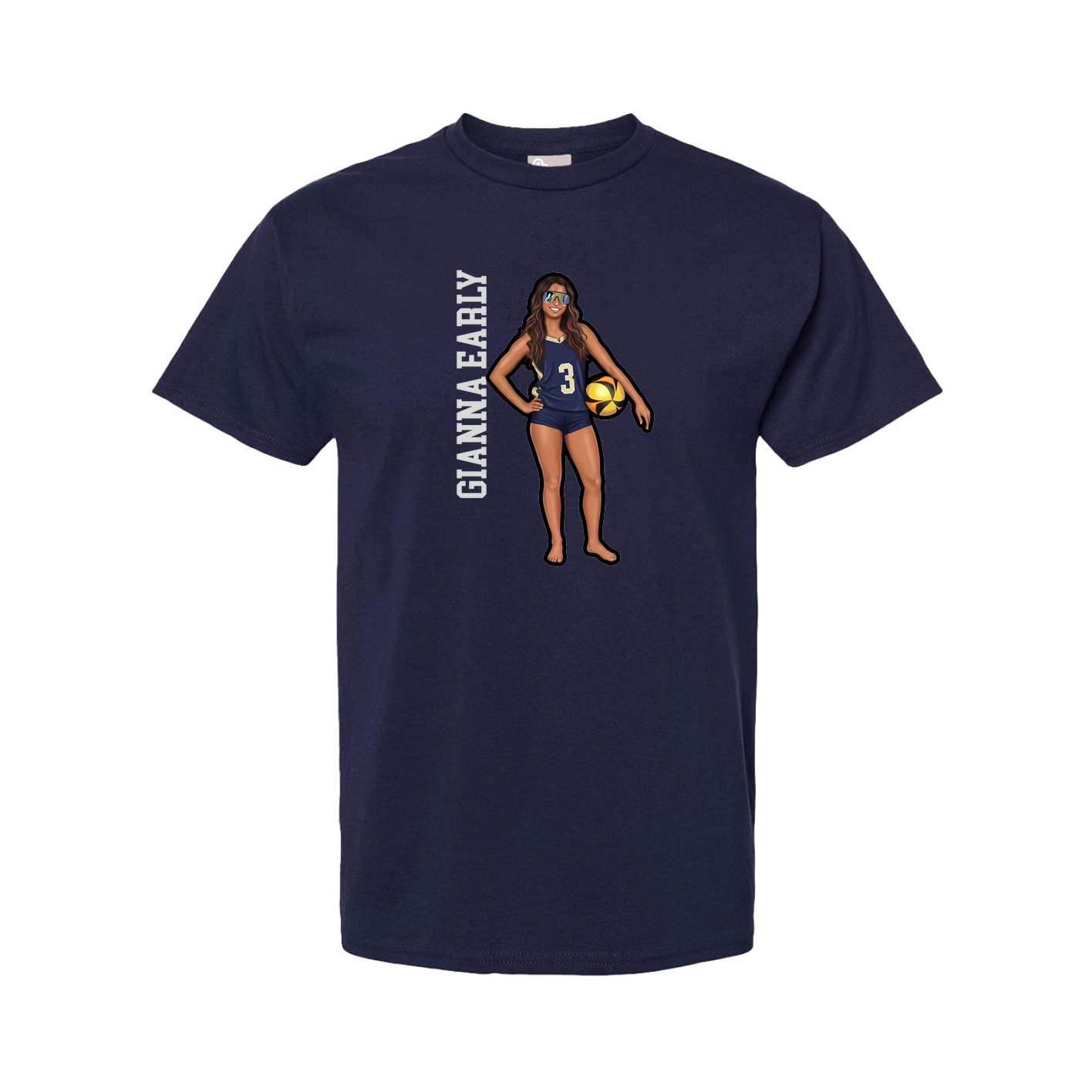 Tee — Name Vertical in Navy