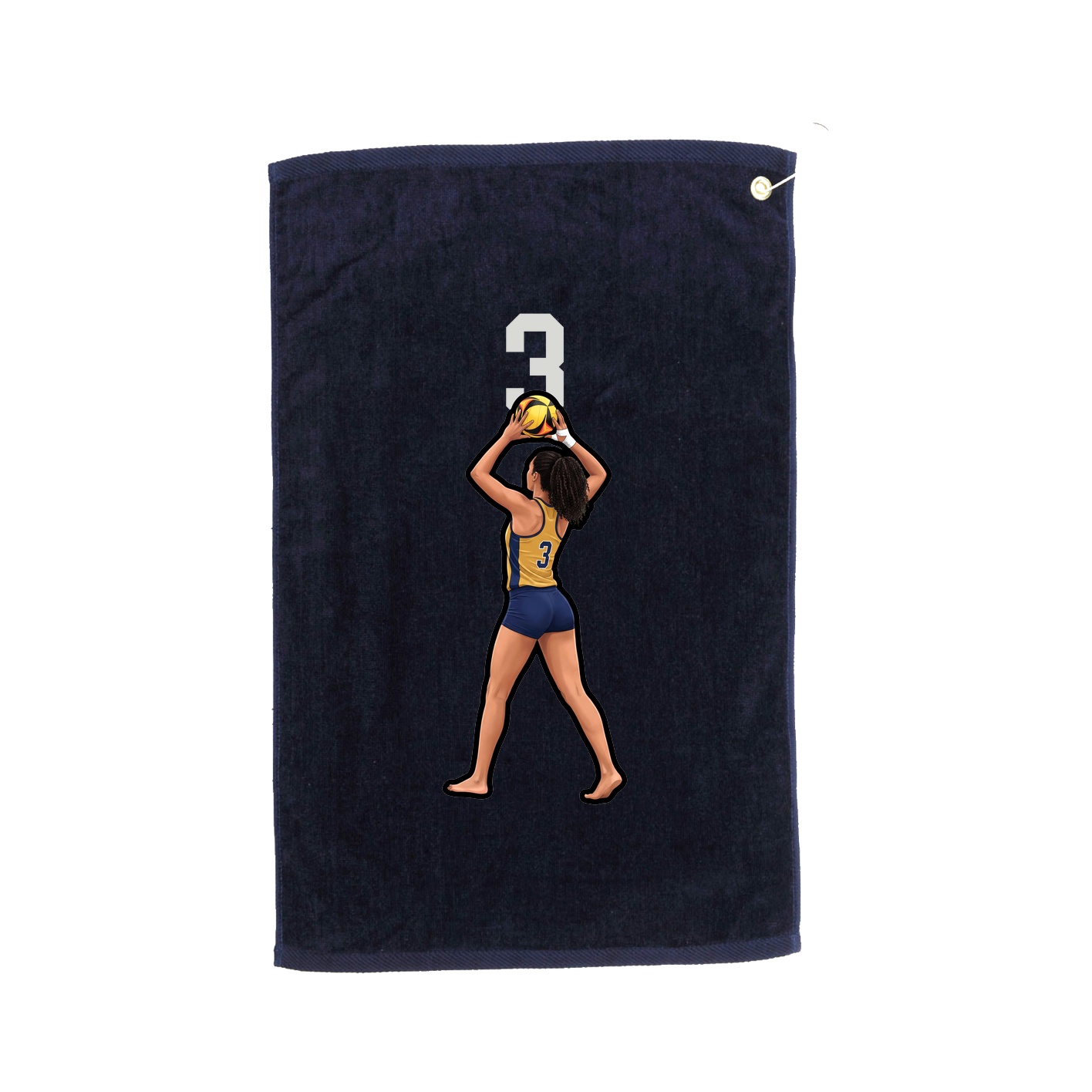 Golf Towel — Number Top in Navy