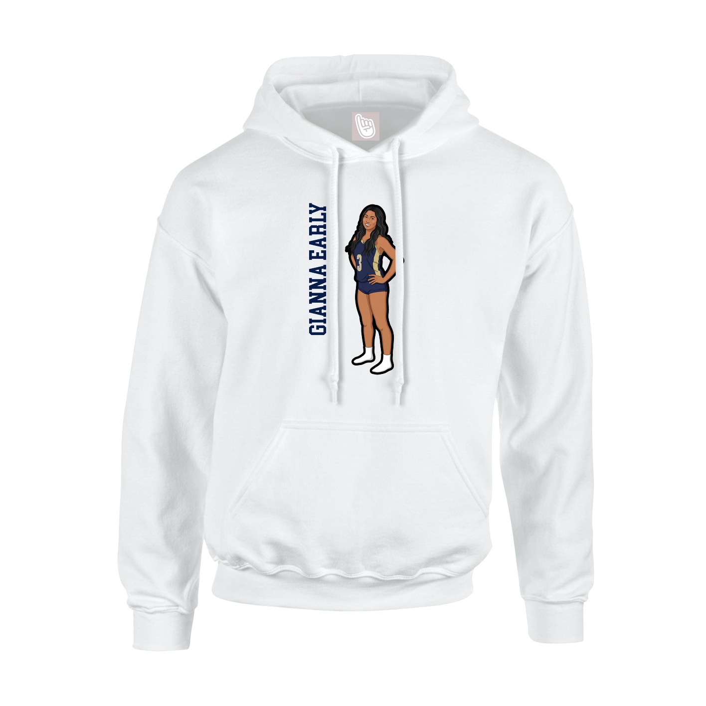 Hoodie — Name Vertical in White