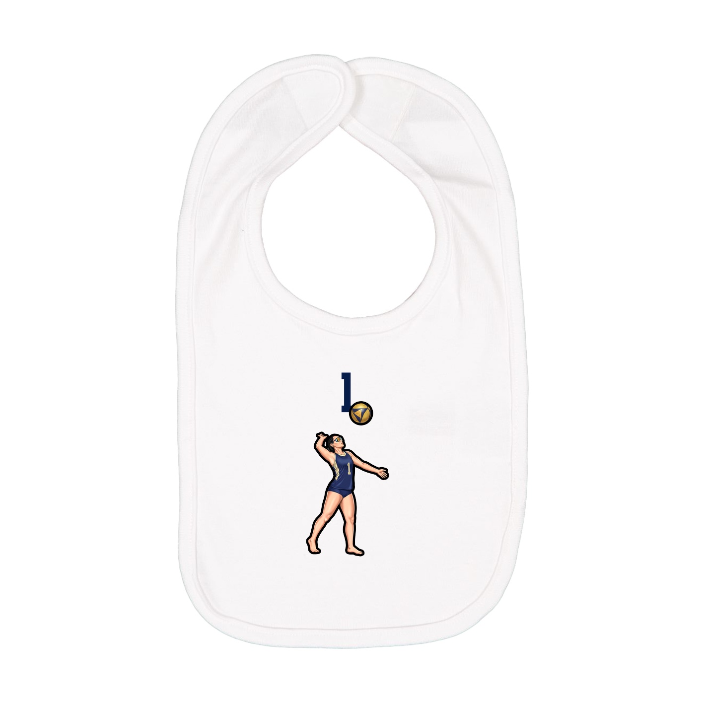 Infant Bib — Number Top in White