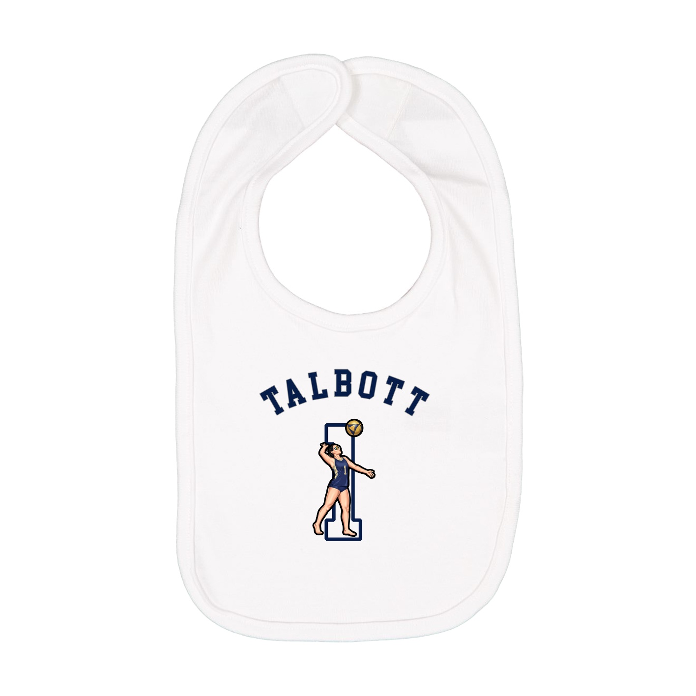 Infant Bib — Shirsey Arch in White