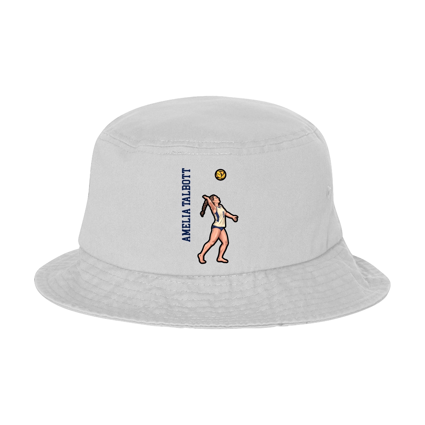 Bucket Cap — Name Vertical in White