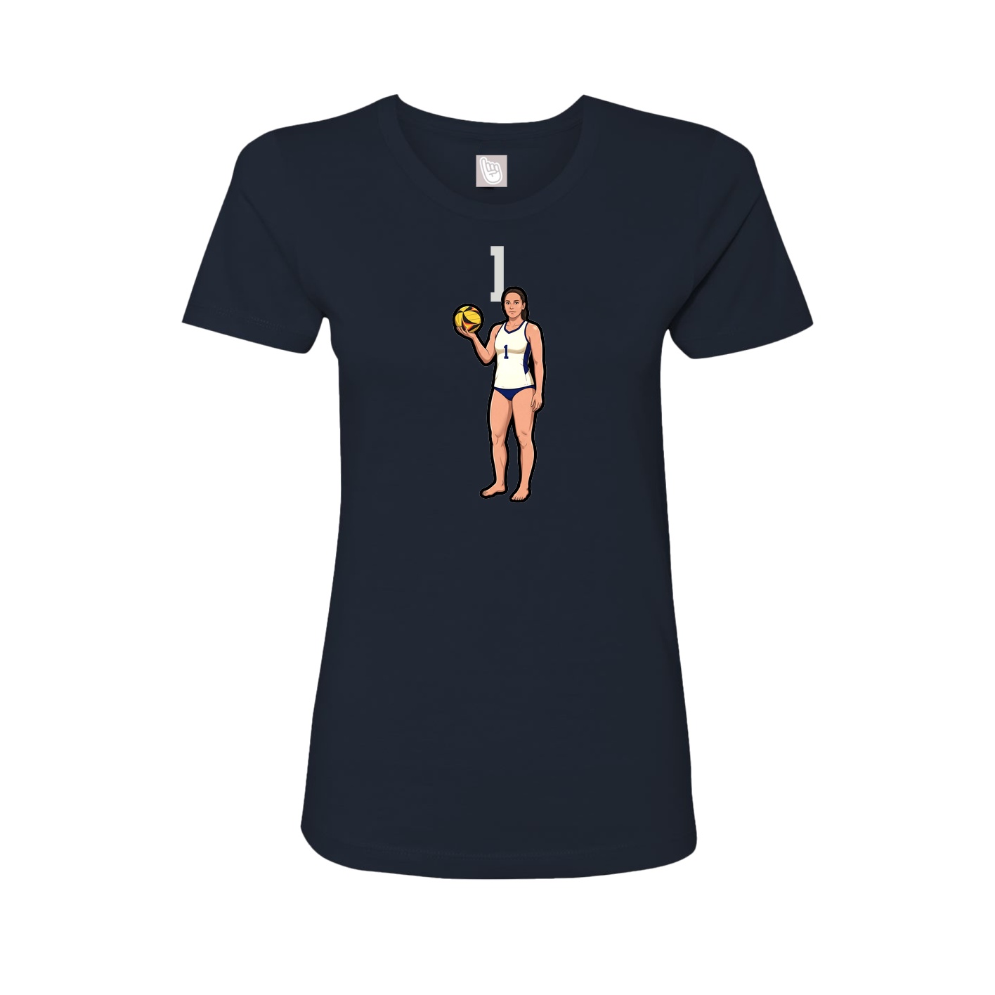 Womens Tee — Number Top in Navy