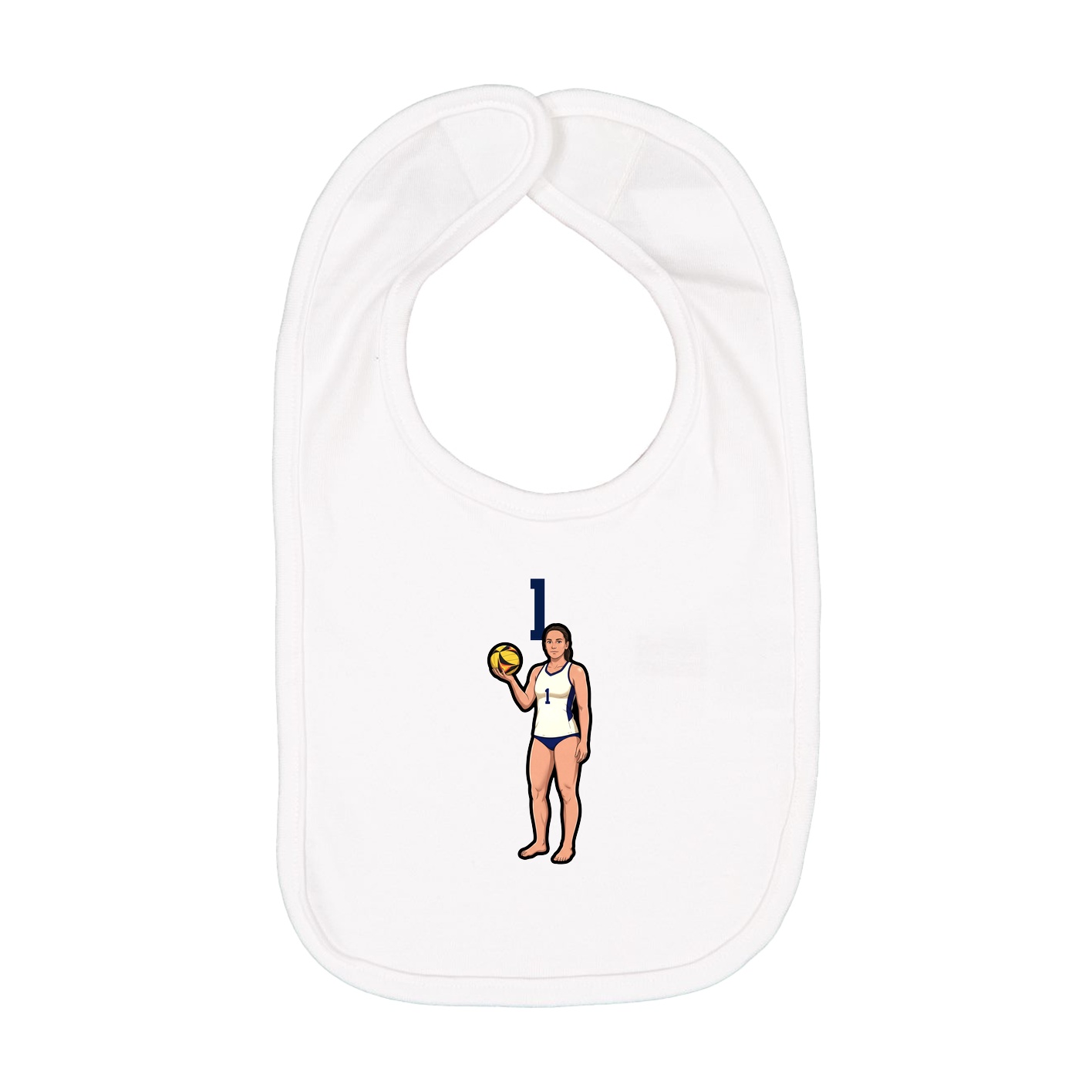 Infant Bib — Number Top in White