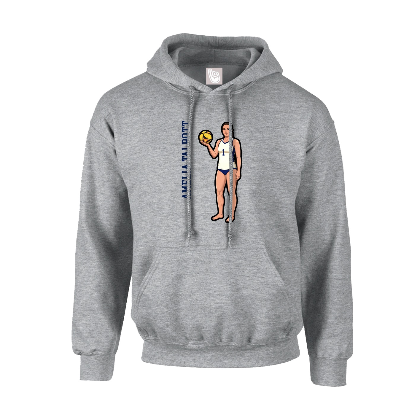 Youth Hoodie — Name Vertical in Grey