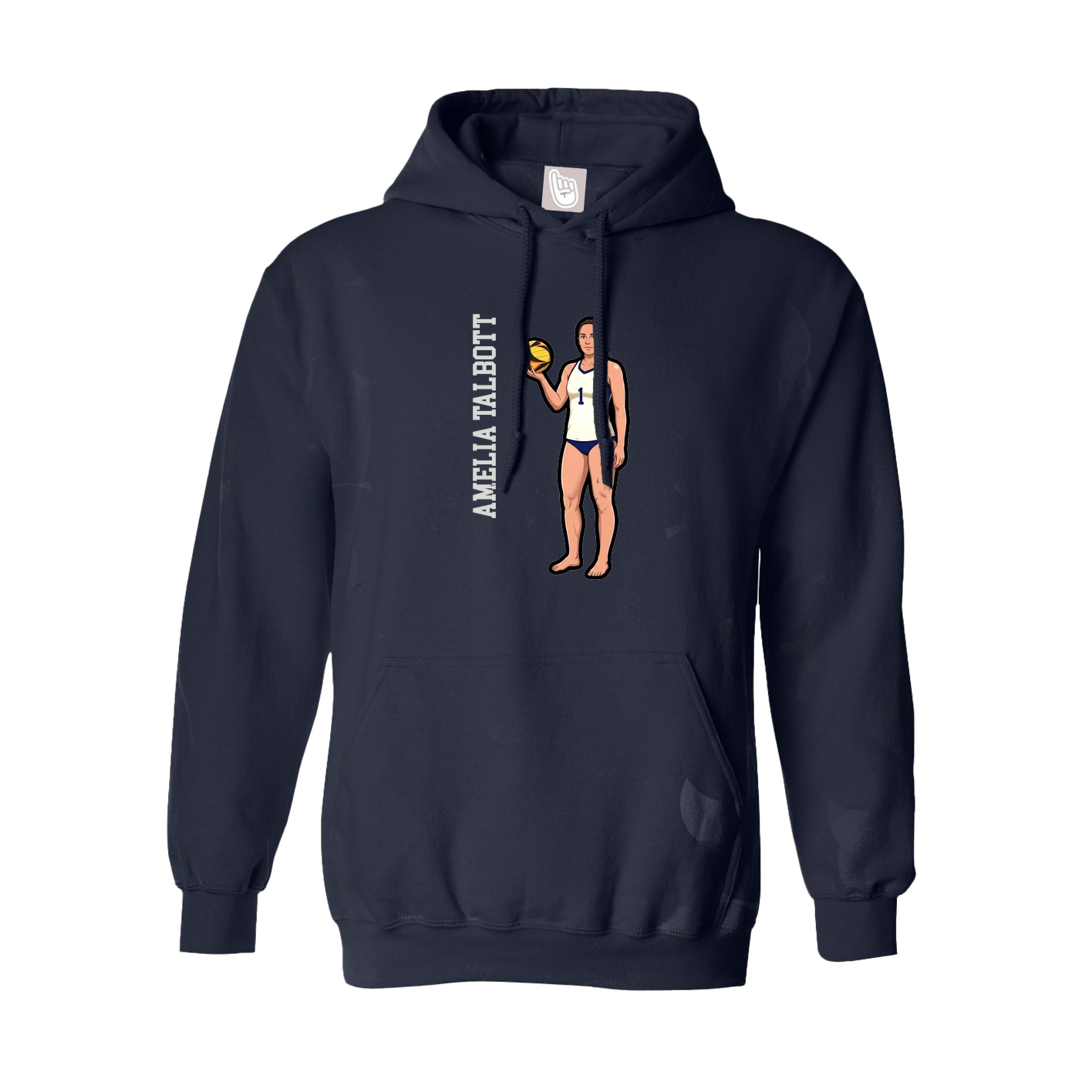 Youth Hoodie — Name Vertical in Navy