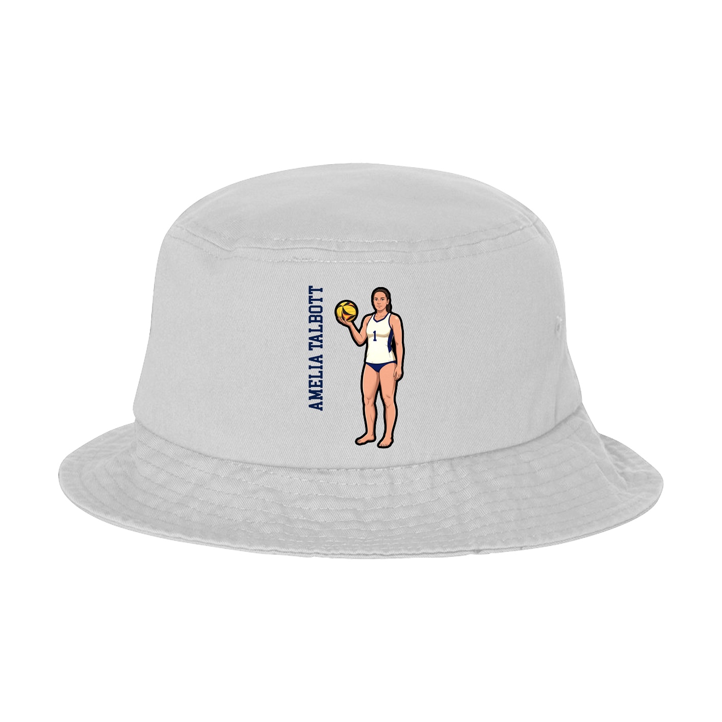 Bucket Cap — Name Vertical in White