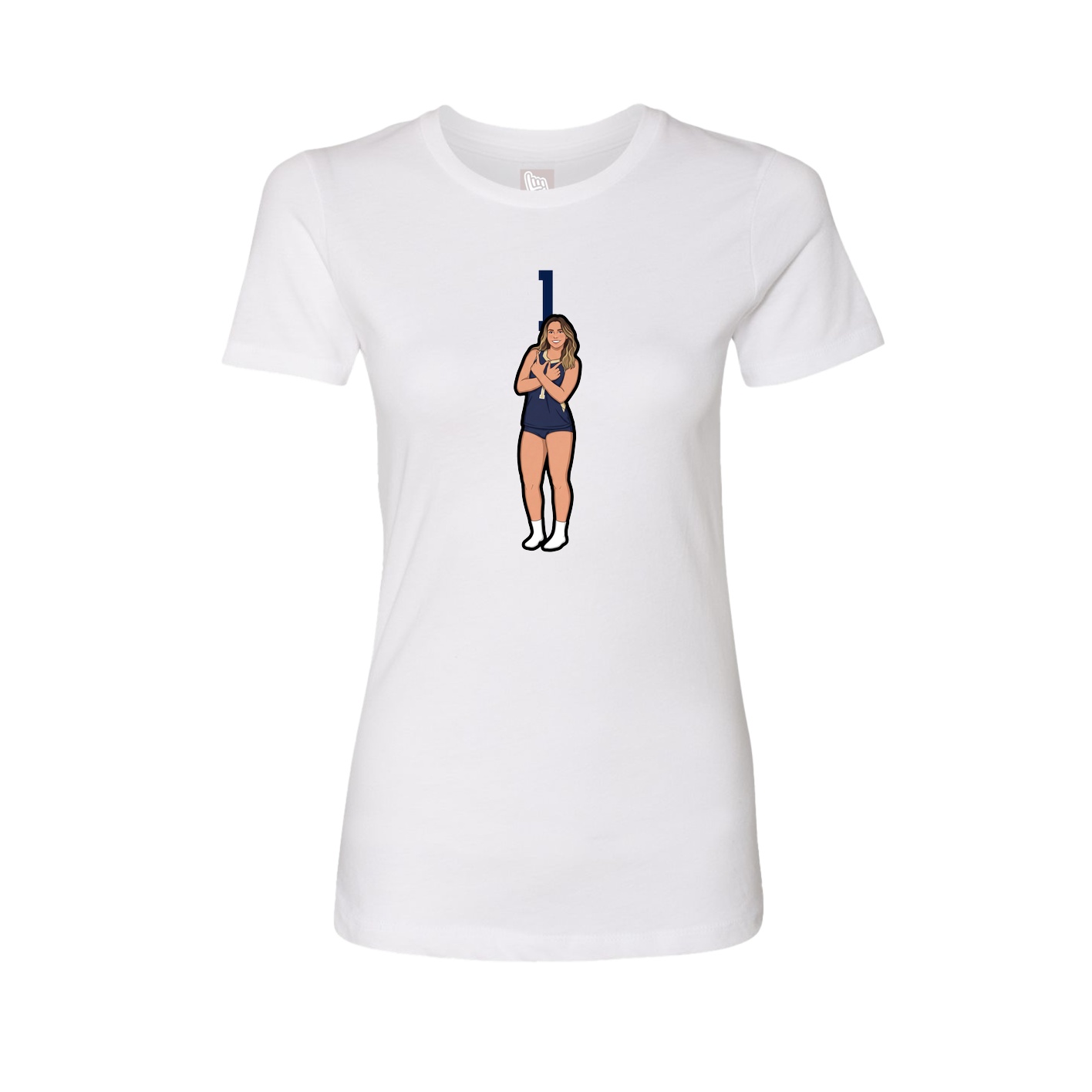 Fitted Women's Tee — Number Top in White
