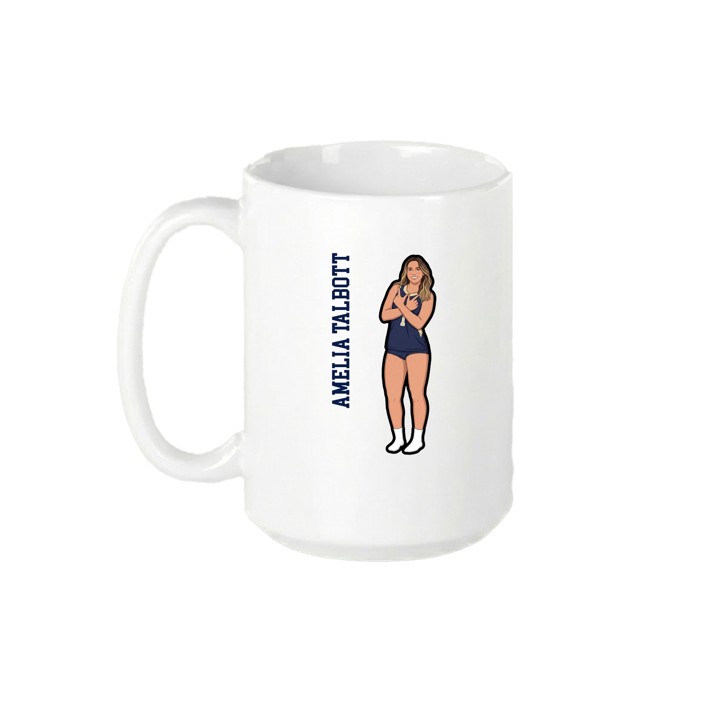 15oz Coffee Mug — Name Vertical in White
