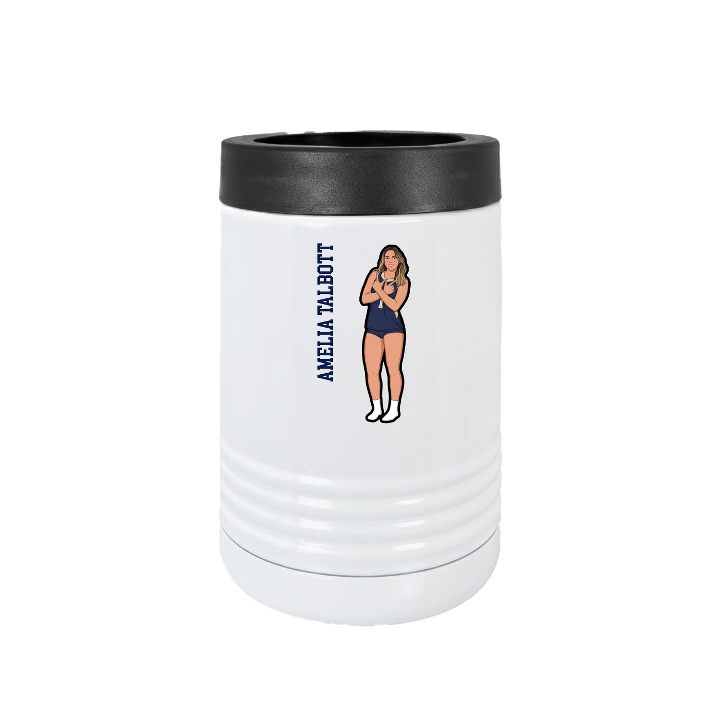 Beverage Holder — Name Vertical in White