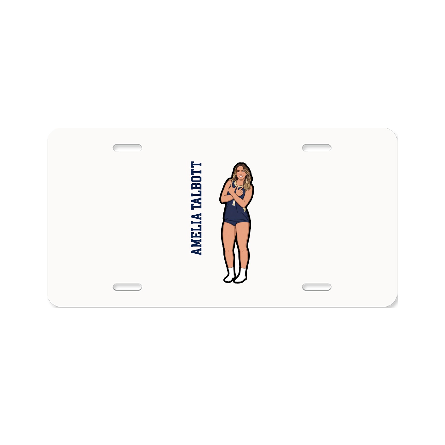 License Plate — Name Vertical in Classic