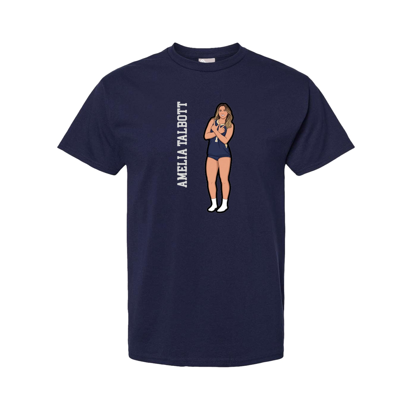 Tee — Name Vertical in Navy