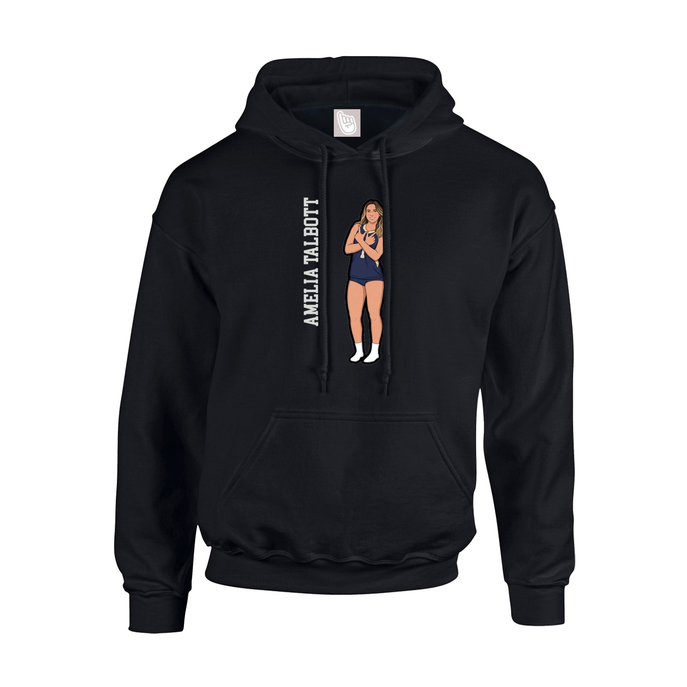 Hoodie — Name Vertical in Black