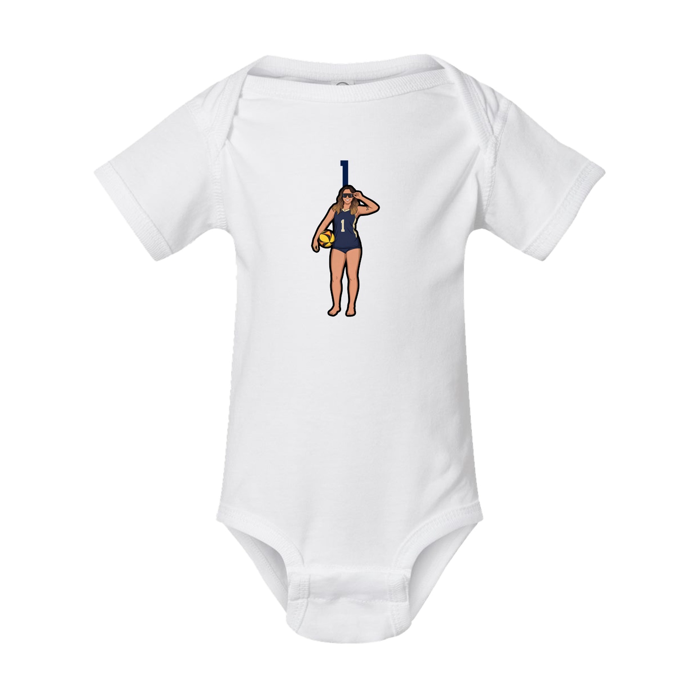 Baby Onesie — Number Top in White