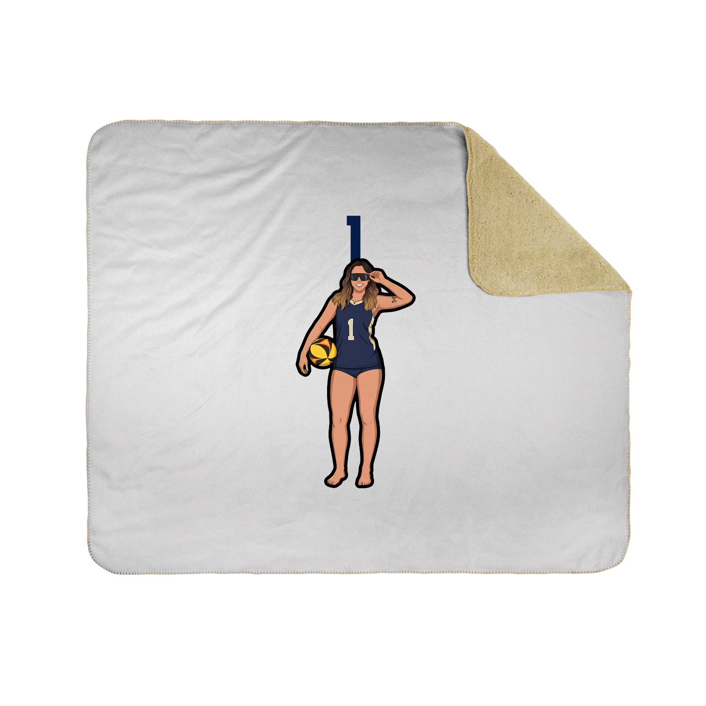 Throw Blanket — Number Top in White