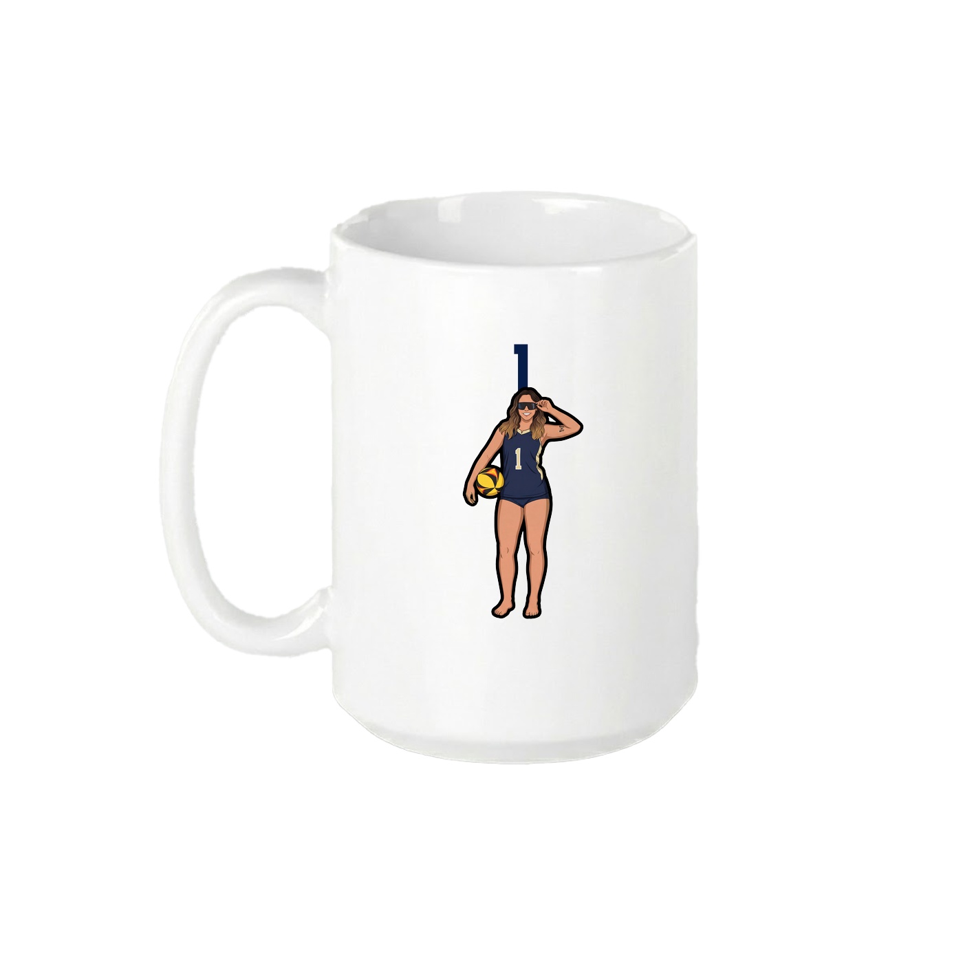 15oz Coffee Mug — Number Top in White