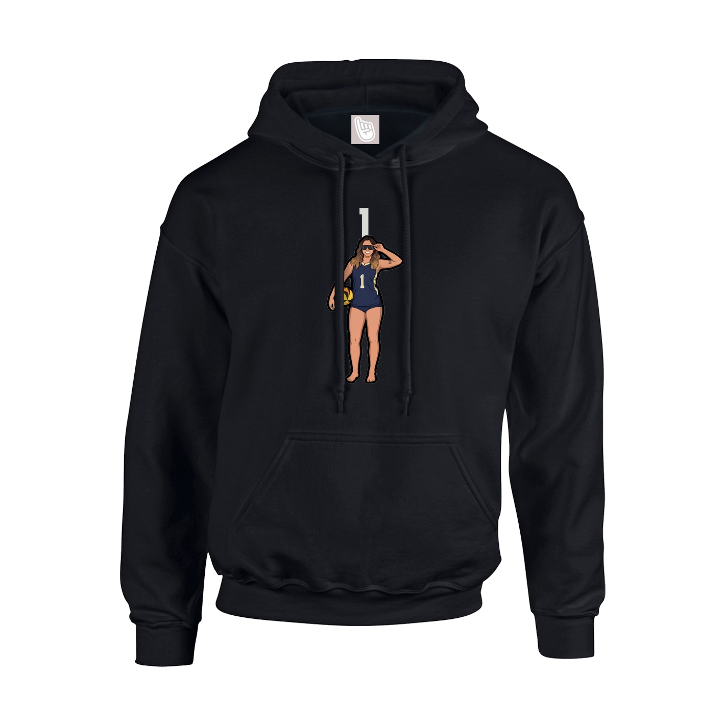 Hoodie — Number Top in Black