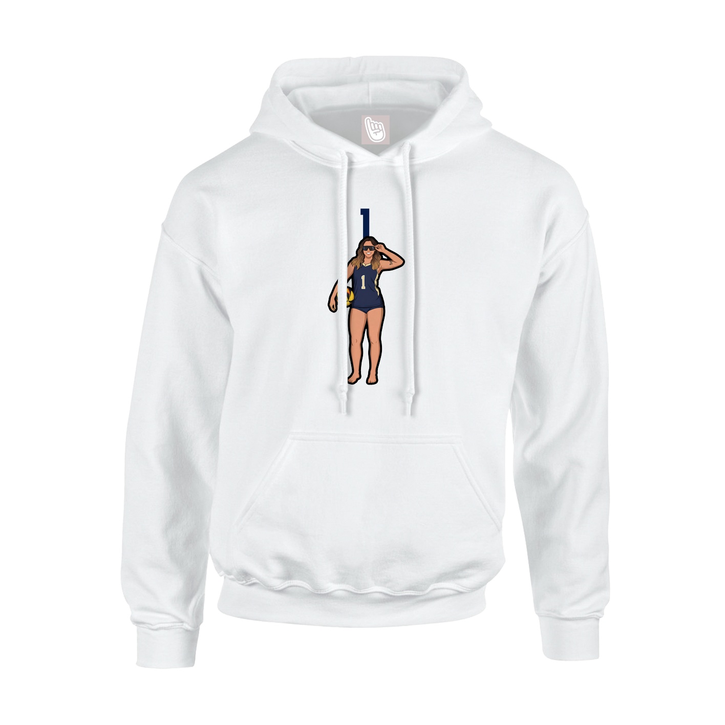 Youth Hoodie — Number Top in White