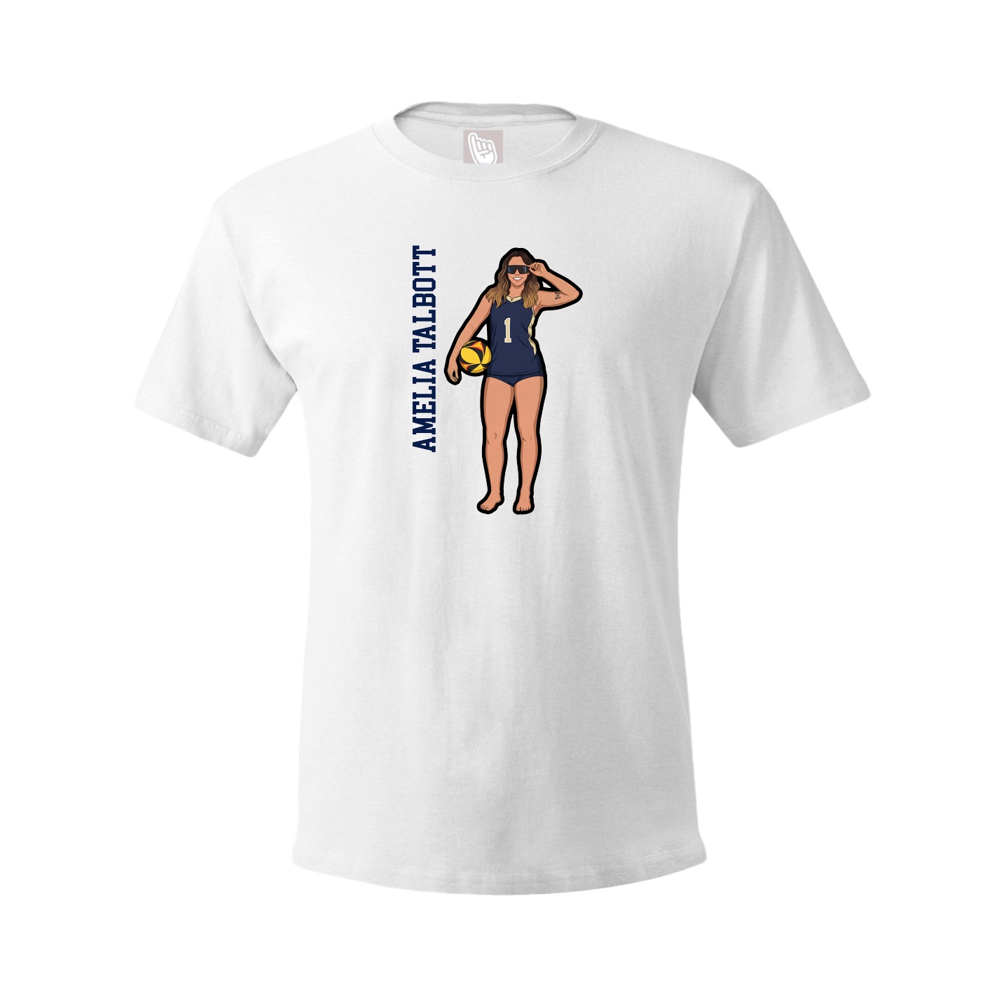 Tee — Name Vertical in White