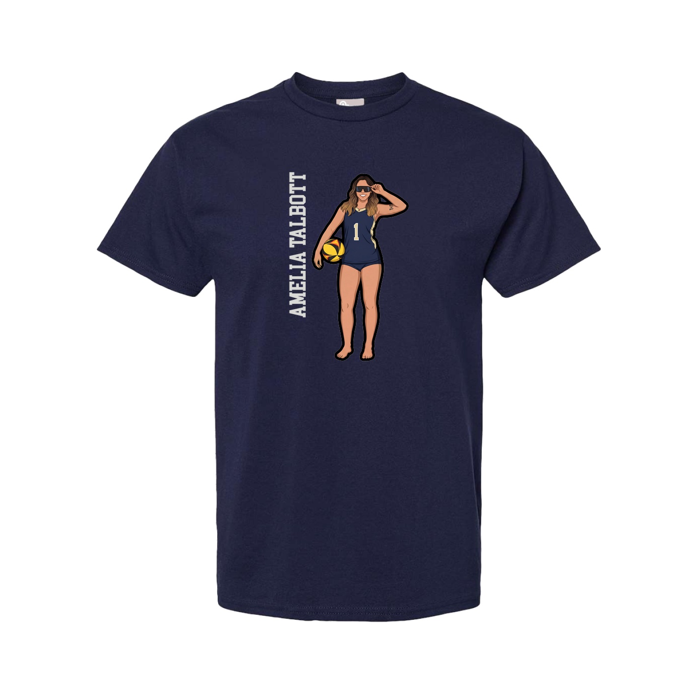 Youth Tee — Name Vertical in Navy