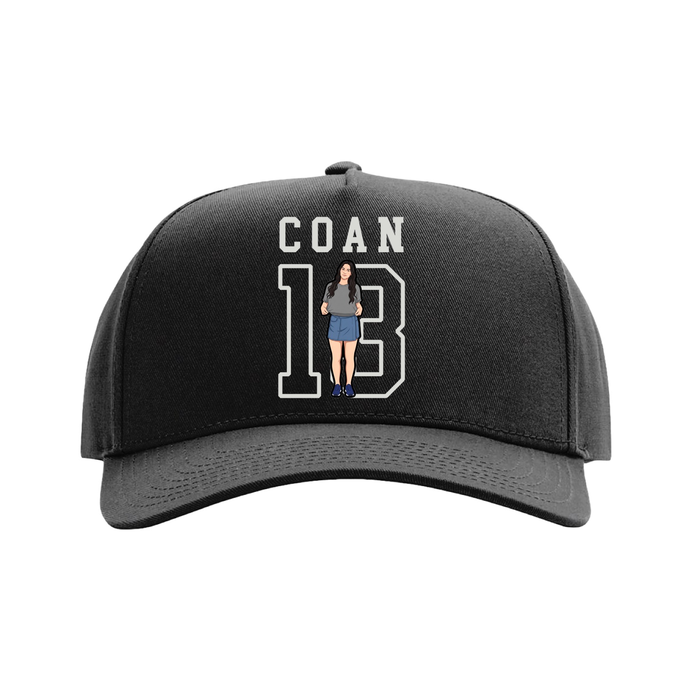 Full Fabric Five-Panel Champ Cap — Shirsey in Black