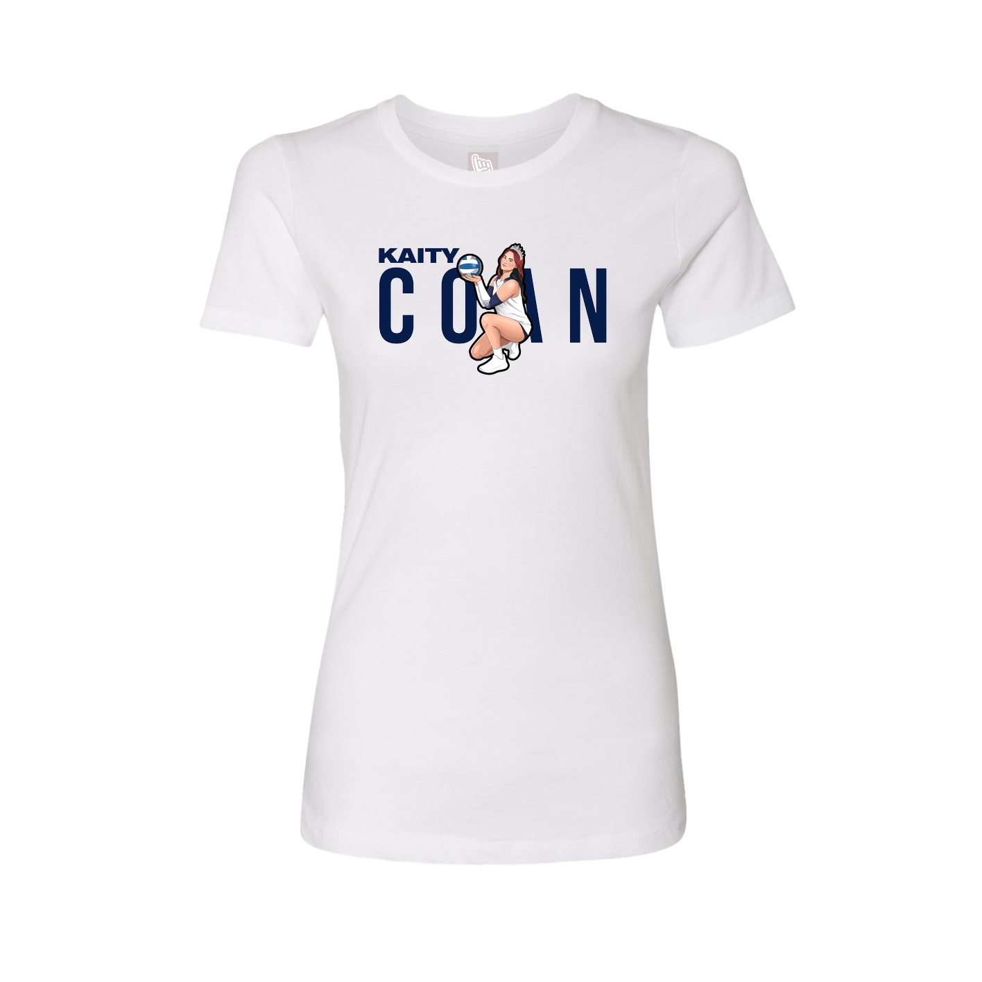Fitted Women's Tee — Player Name in White