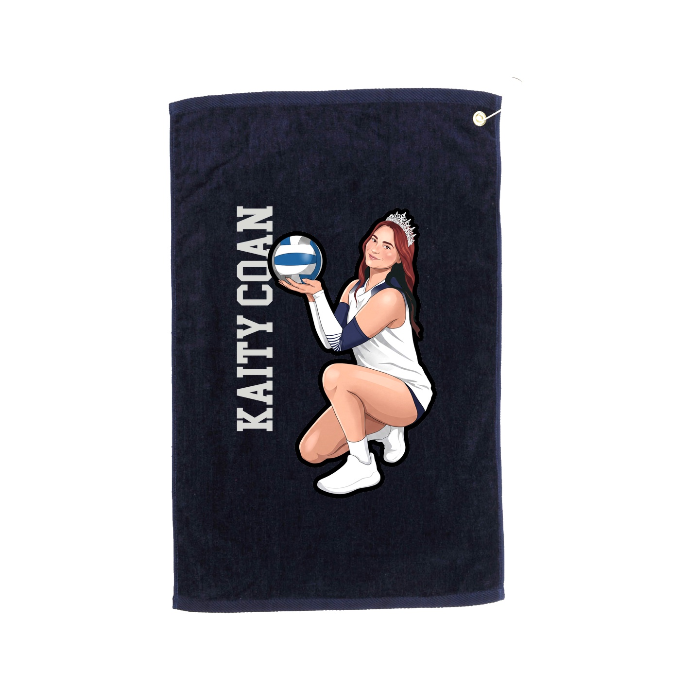 Golf Towel — Name Vertical in Navy