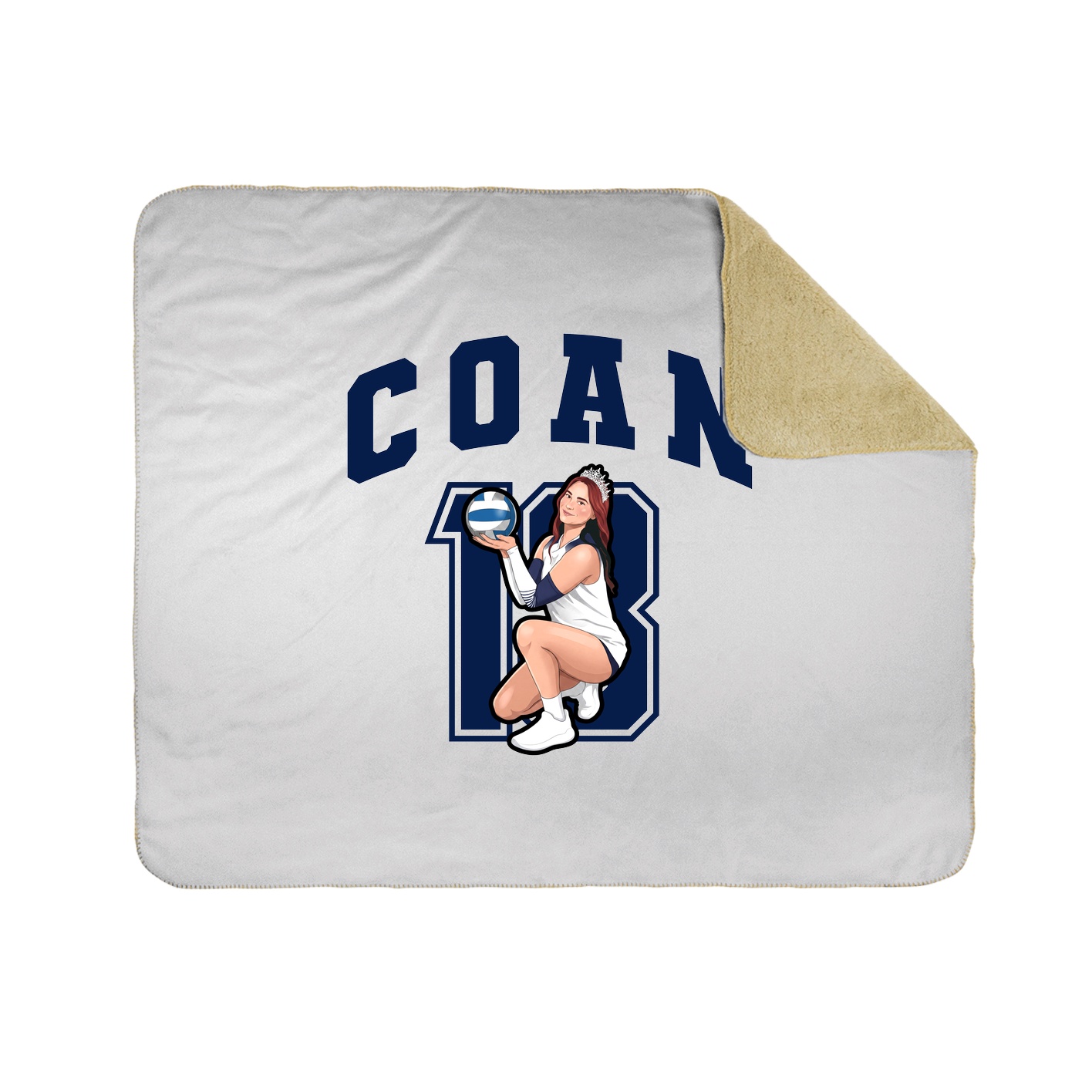 Throw Blanket — Number in White