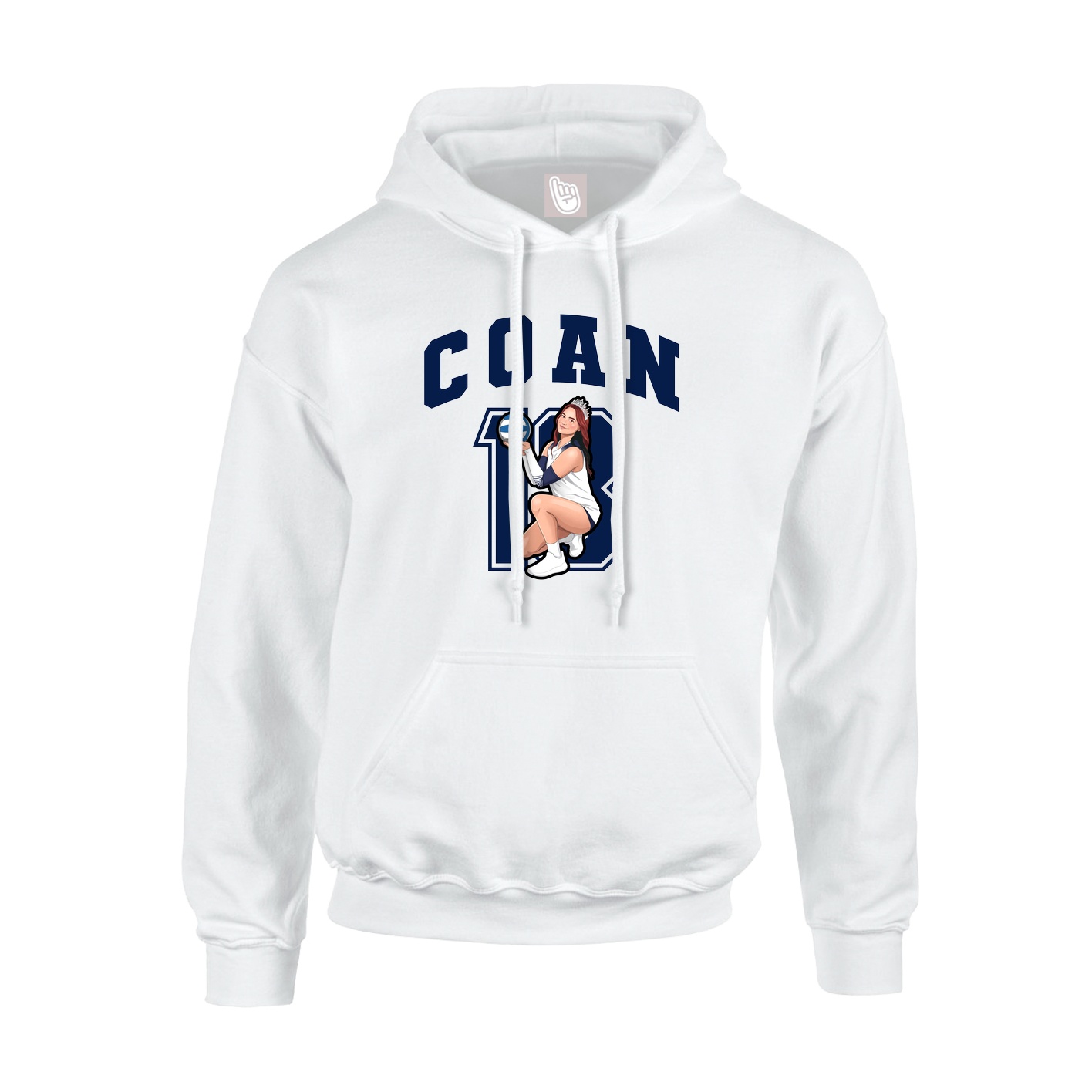 Hoodie — Number in White