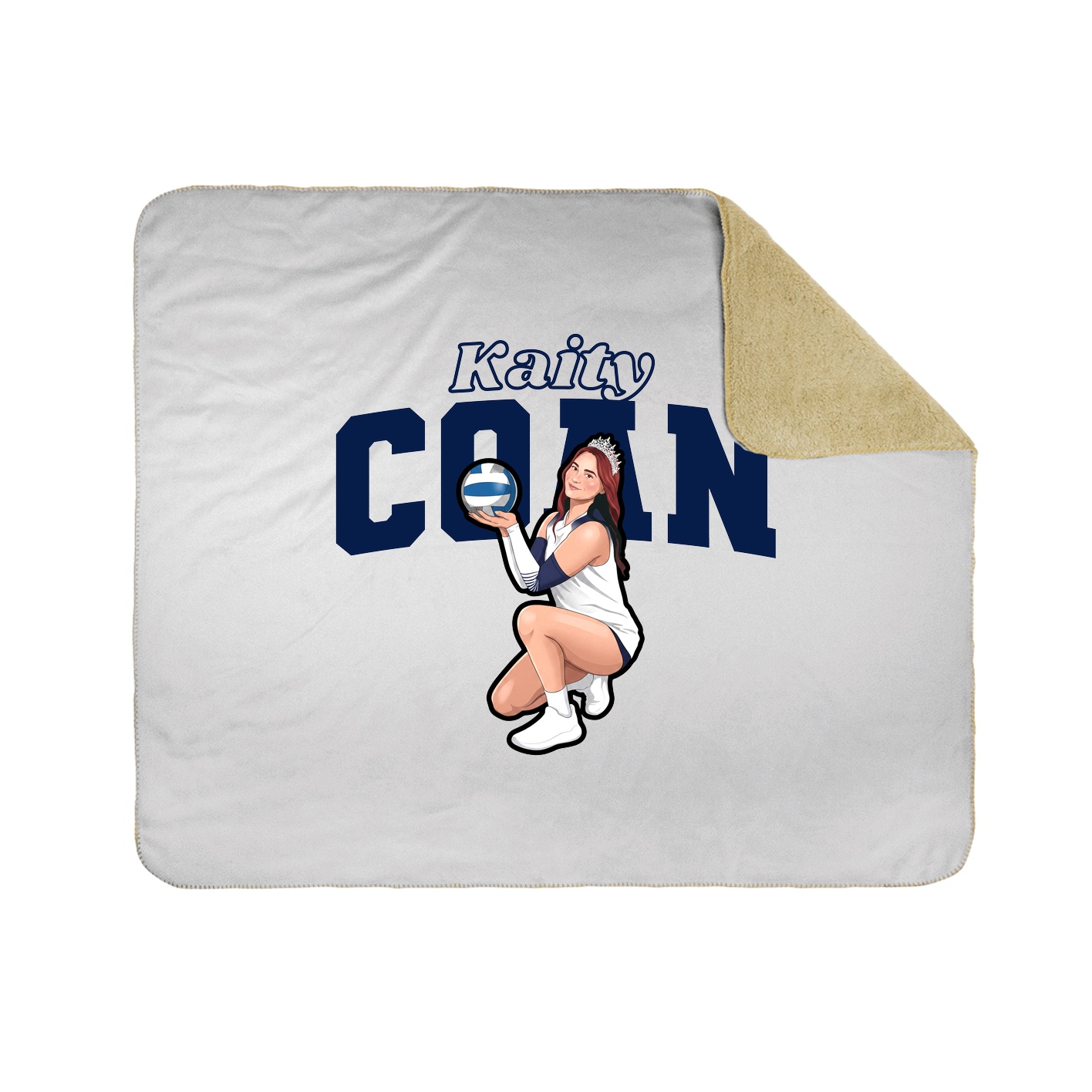 Throw Blanket — Name Arch in White
