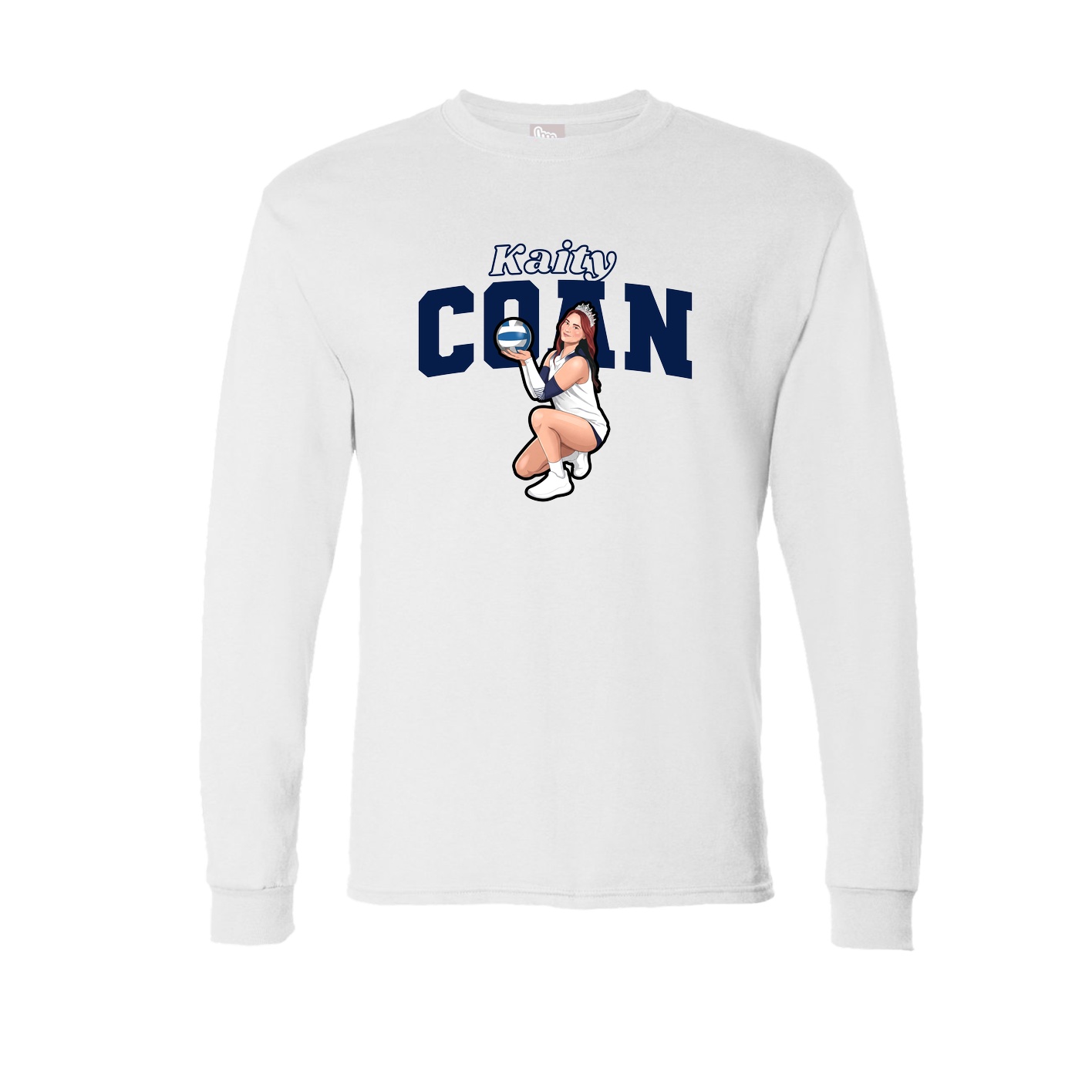 Long Sleeve Tee — Name Arch in White